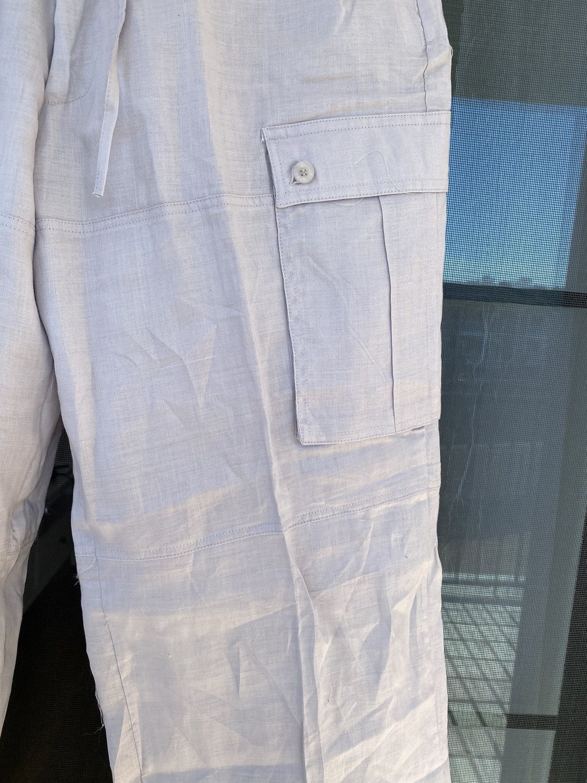 Other 100% Linen Empra Wide Leg Pockets Large Light Grey Pants Size 36" / US 14 / IT 50 - 5 Thumbnail