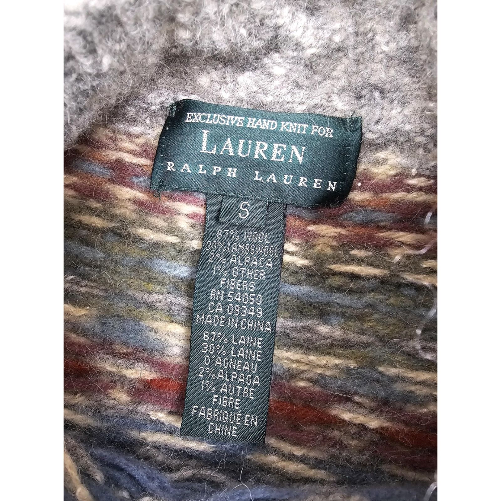 Ralph Lauren Lauren Ralph Lauren Sweater Womens Small Gray Fair Isle Tunic Cable Knit Alpaca Shirt Size S / US 4 / IT 40 - 3 Thumbnail