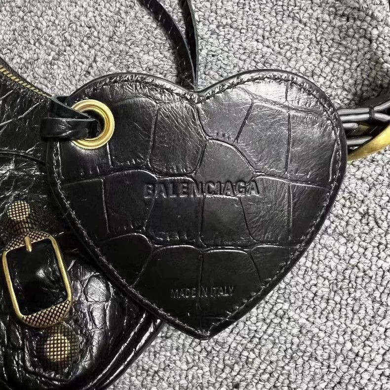 Balenciaga Balenciaga Black Gold Studded Biker Bag-2506 Size ONE SIZE - 4 Thumbnail