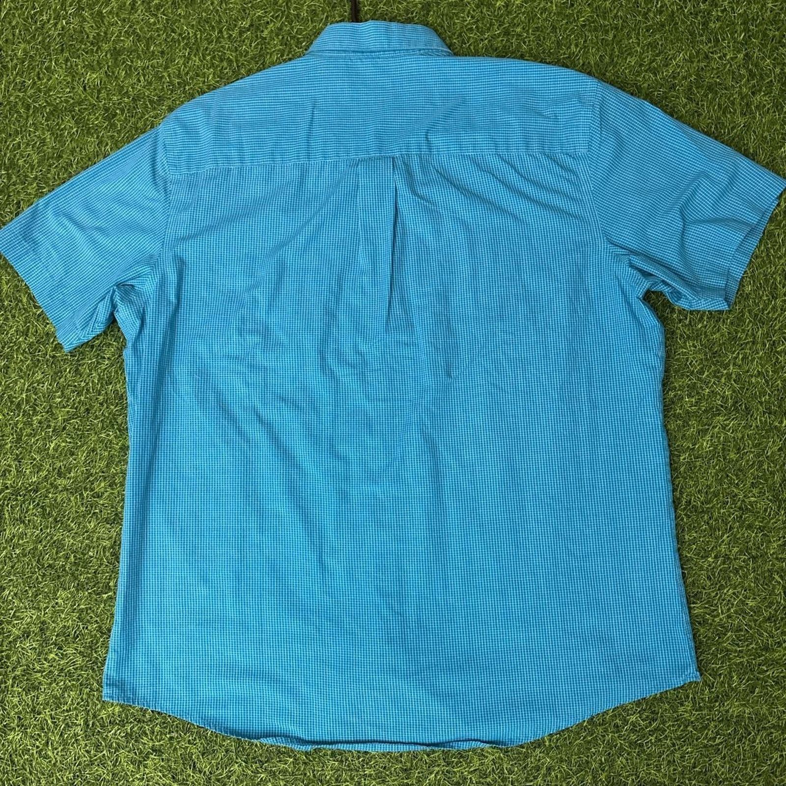 Van Heusen Men's Blue/White Checkered Van Heusen Polo Dress Shirt Size US XL / EU 56 / 4 - 2 Thumbnail
