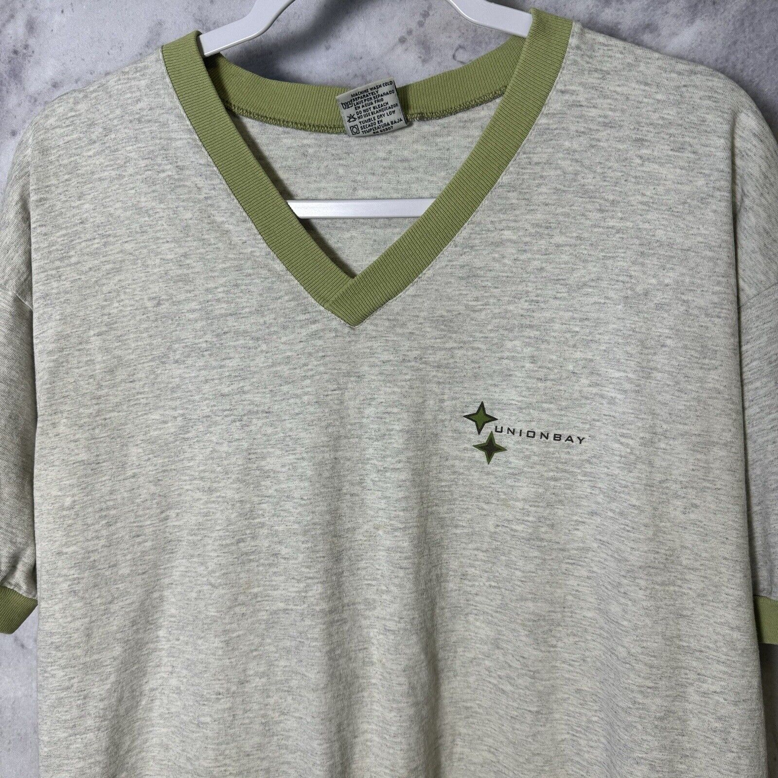 UNIONBAY Vintage Union Bay T Shirt Mens XL Gray V Neck 90s Y2K USA Size US XL / EU 56 / 4 - 1 Thumbnail