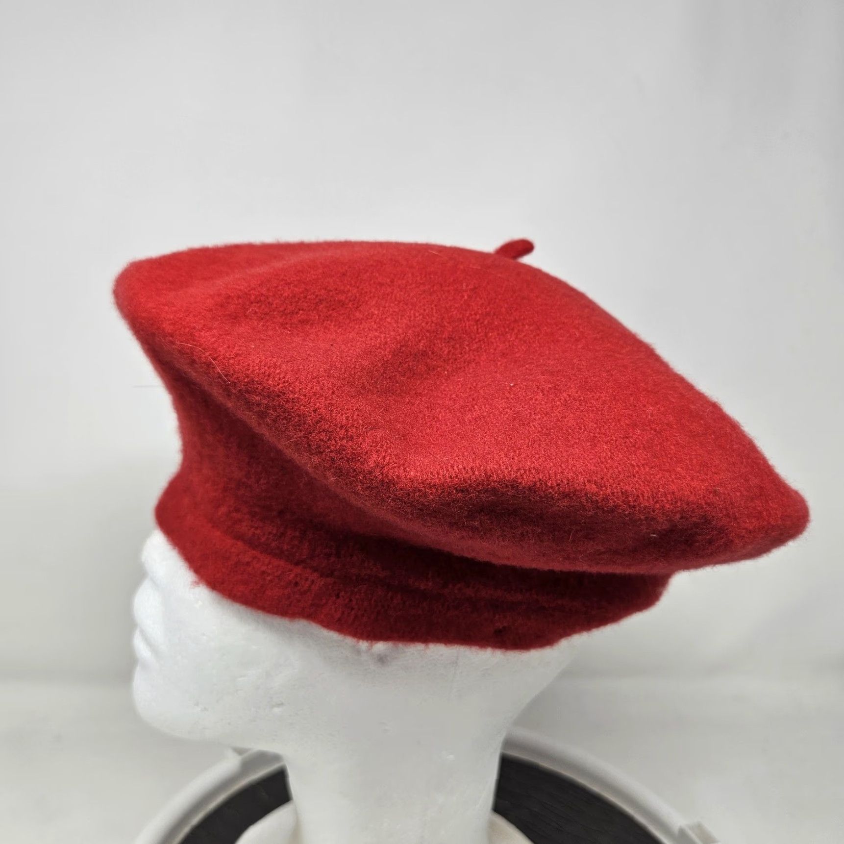 Vintage VINTAGE Beret Basque Hat Beret Fitted Womens Medium Red Wool Lined Solid Fall Winter Womens Hat Size ONE SIZE - 5 Thumbnail