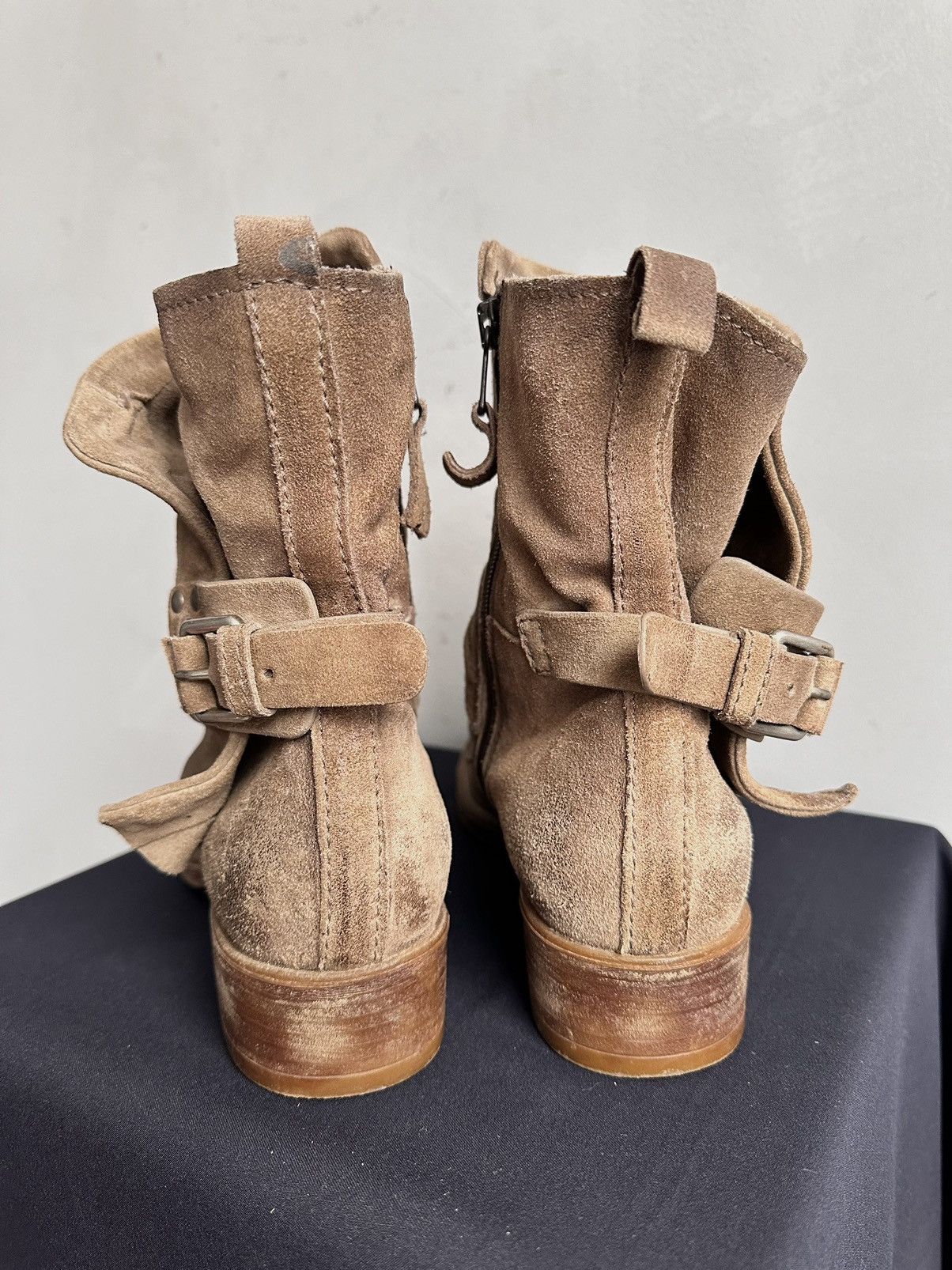 A.S.98 Wow😻LEATHER BOOTS AS 98 IFSIXWASNINE METAL ZIP FAUX POELL Size US 7.5 / EU 40-41 - 7 Thumbnail
