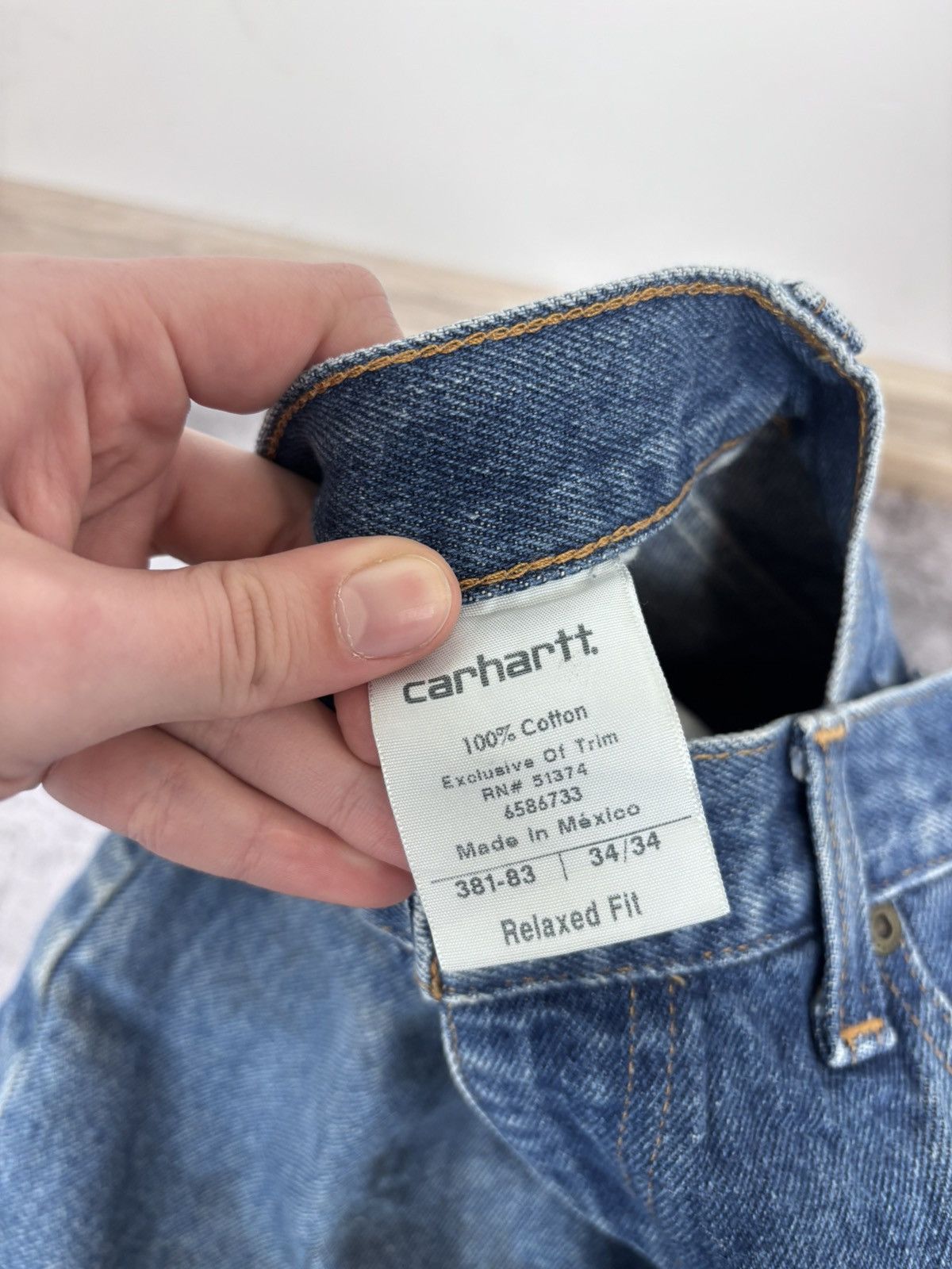 Carhartt Carhartt Men’s Blue Denim Jeans Relaxed Fit Distressed Size US 34 / EU 50 - 18 Thumbnail