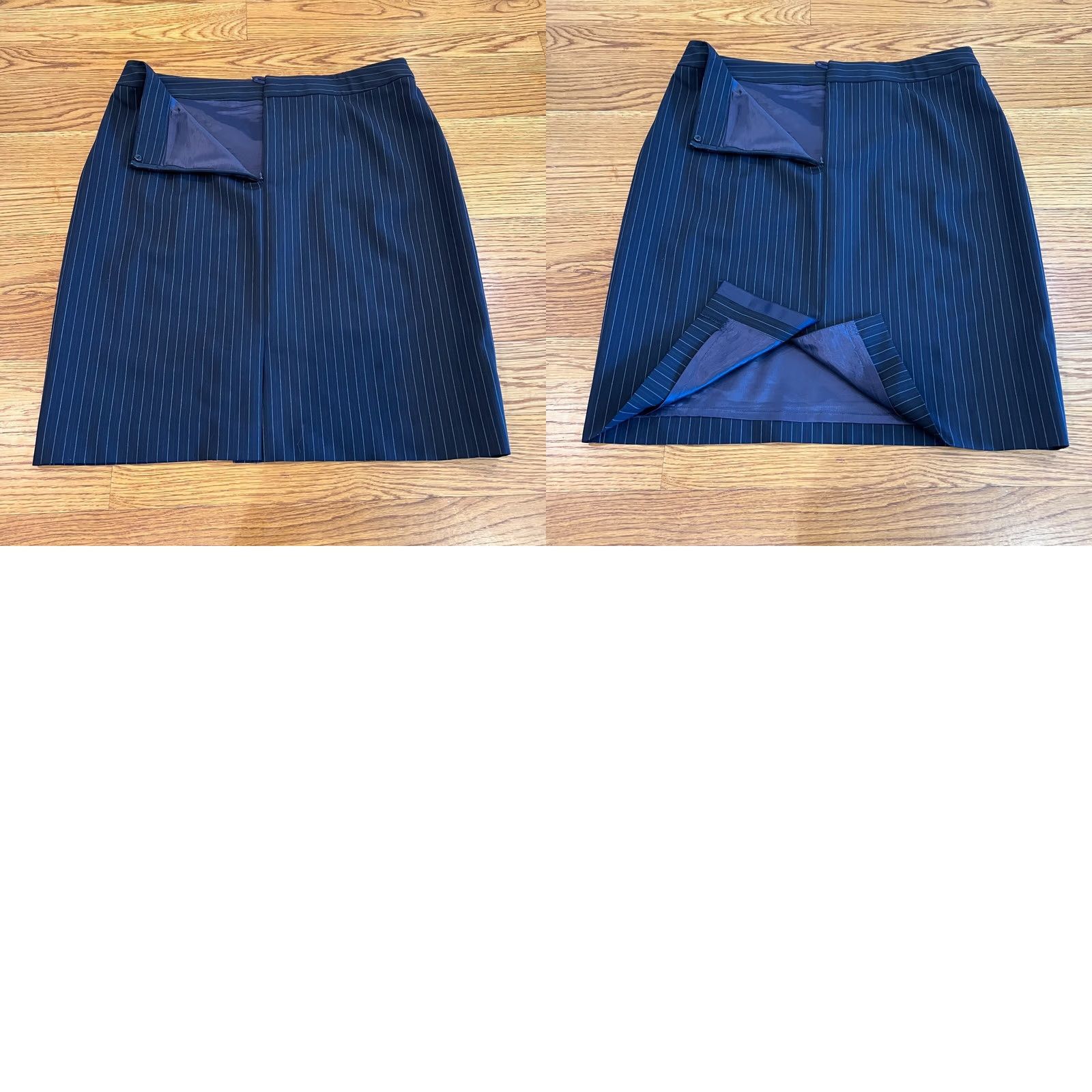 Brooks Brothers Brooks Brothers Navy Blue Pinstripe Stretch Wool Pencil Skirt Size 10 Size 32" / US 10 / IT 46 - 8 Thumbnail