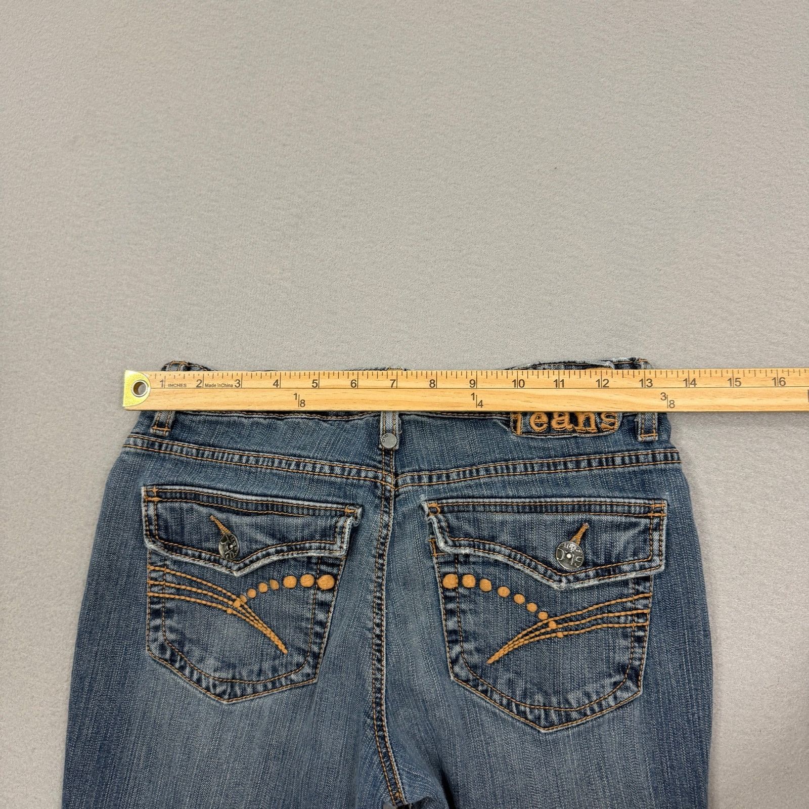 Vintage Vintage Glo Low Rise Flare Leg Jeans Juniors Size 1 (26x30) Size 26" / US 2 / IT 38 - 9 Thumbnail