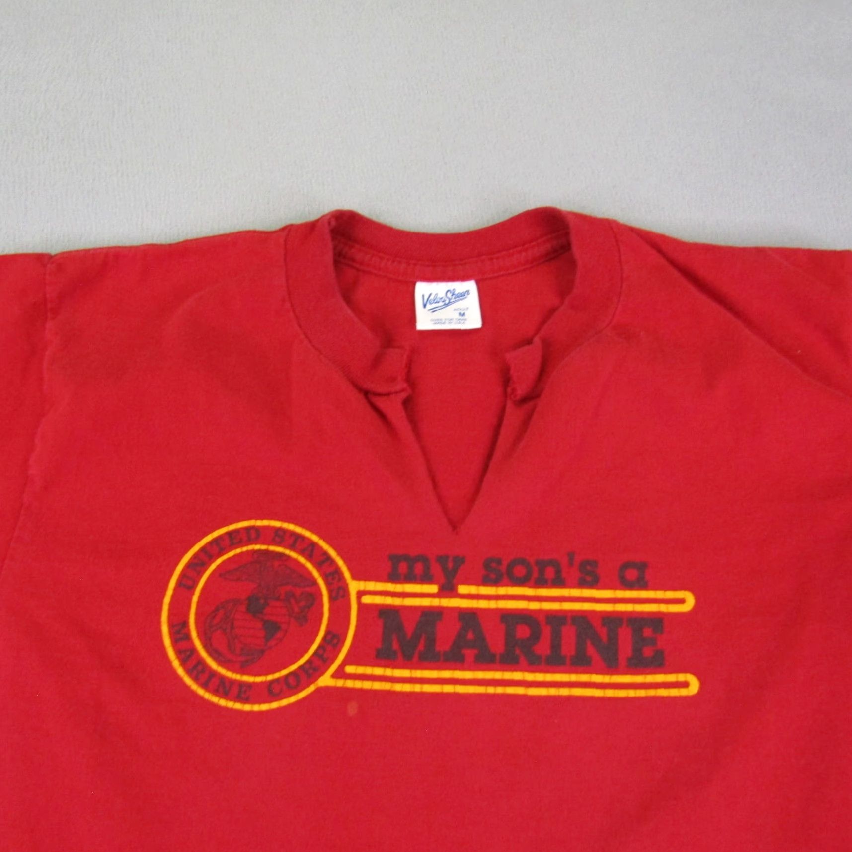 Velva Sheen VINTAGE Velva Sheen Shirt Mens M Red 90s Marine V-Neck T-Shirt Size US M / EU 48-50 / 2 - 4 Thumbnail