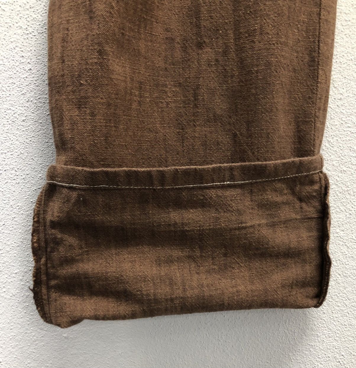 Japanese Brand CNCV concave attempt Brown Distressed Dye Cotton Pant SizeL Size US 35 - 12 Thumbnail
