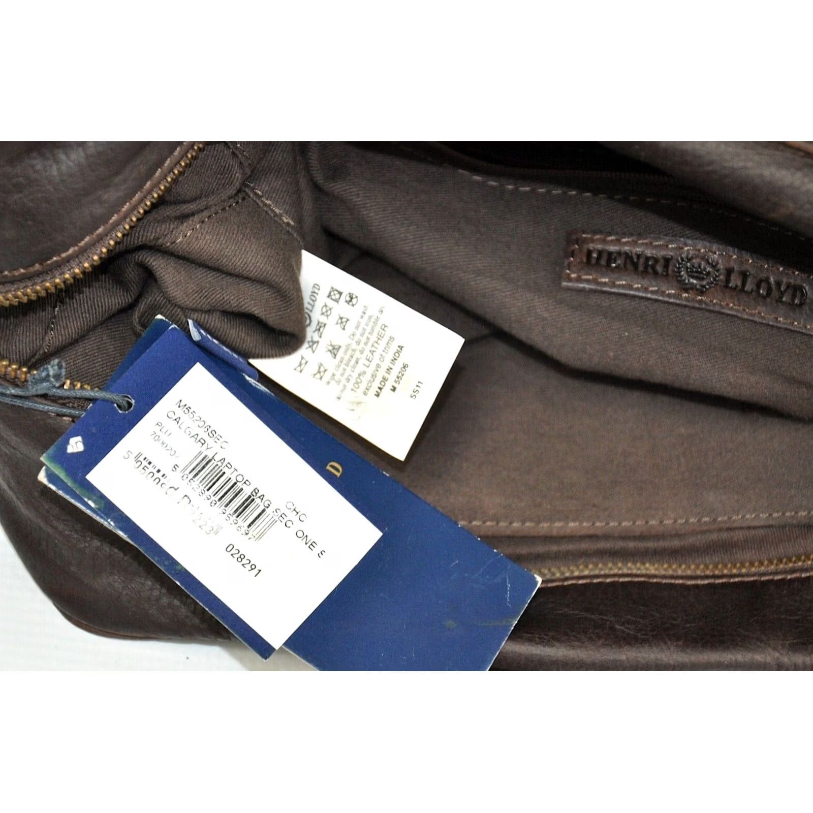 Henri Lloyd Henri Lloyd Calgary Laptop Bag Men Brown Leather Size ONE SIZE - 6 Thumbnail