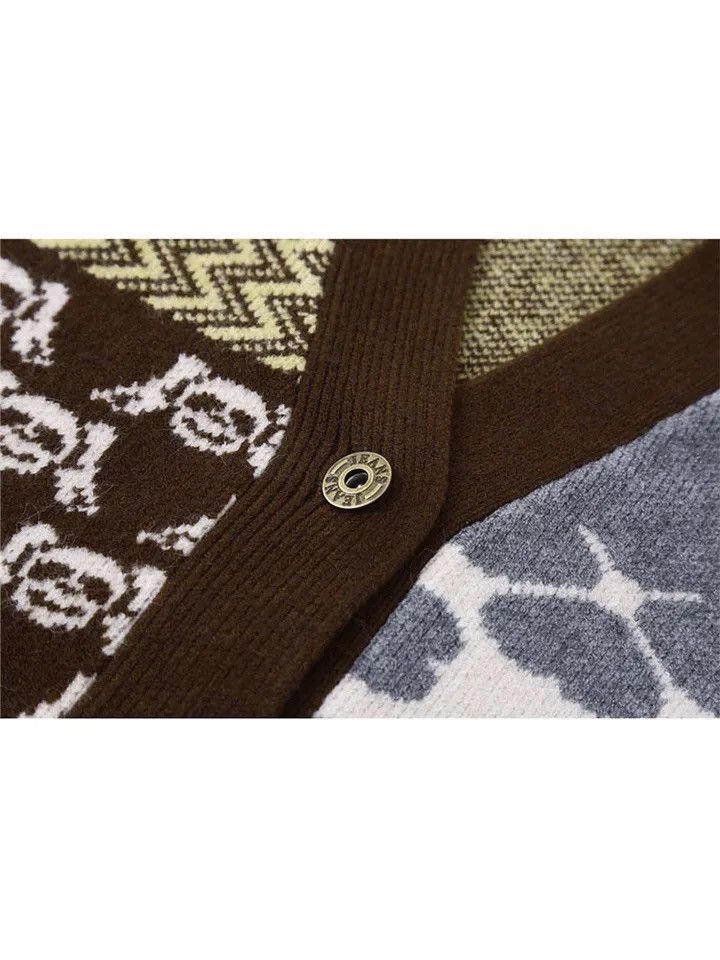Japanese Brand Vintage Patchwork Knitted Cardigan Size US M / EU 48-50 / 2 - 4 Thumbnail