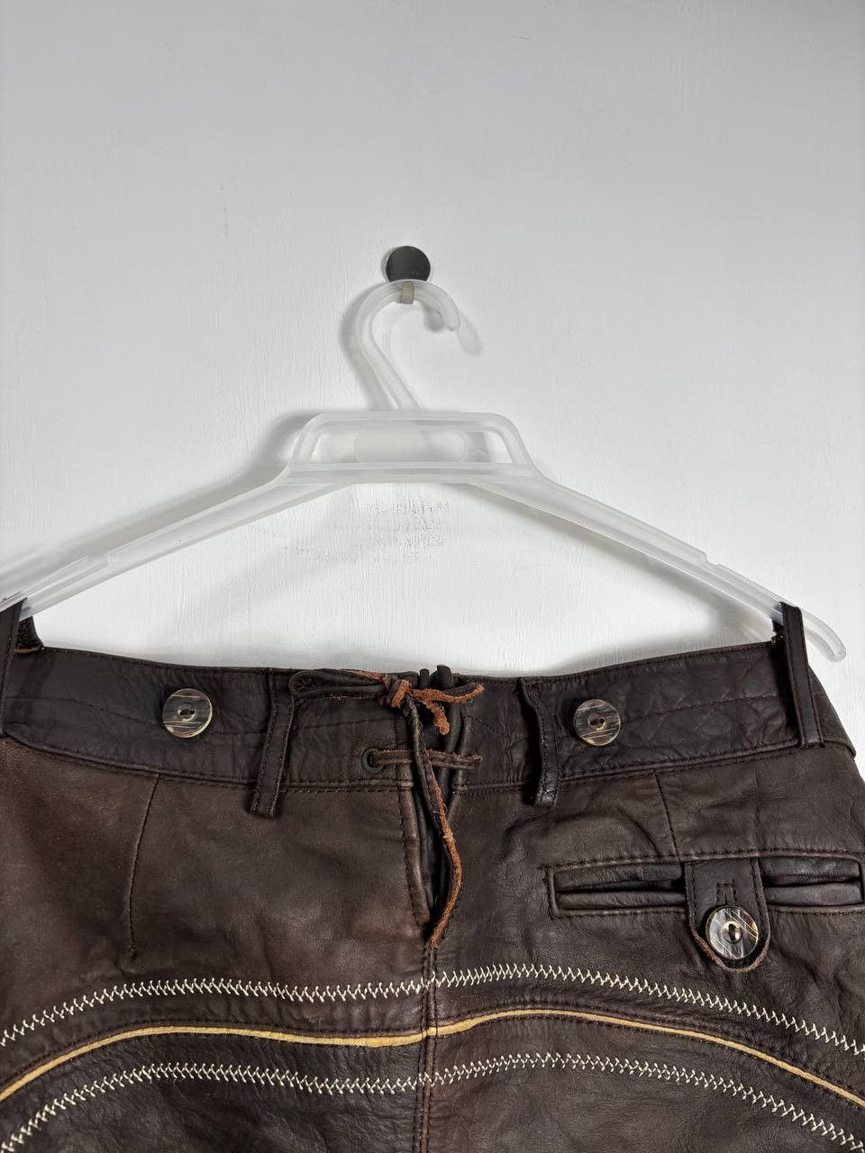 Cowboy Equipment Lederhosen German Brown Leather Retro Shorts sz 52 (36) Size US 36 / EU 52 - 8 Thumbnail
