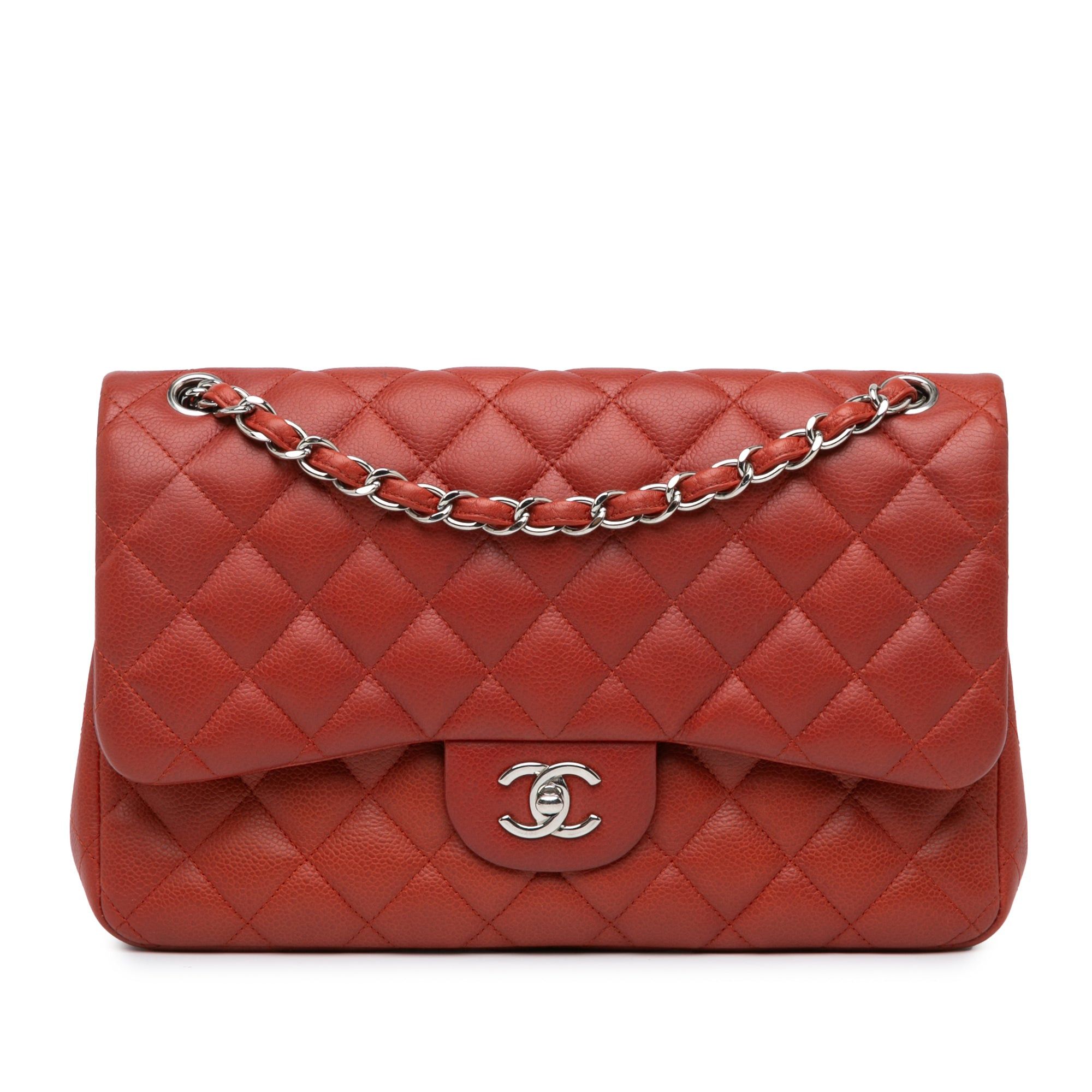 Chanel Chanel Jumbo Classic Caviar Double Flap Orange Size ONE SIZE - 1 Thumbnail