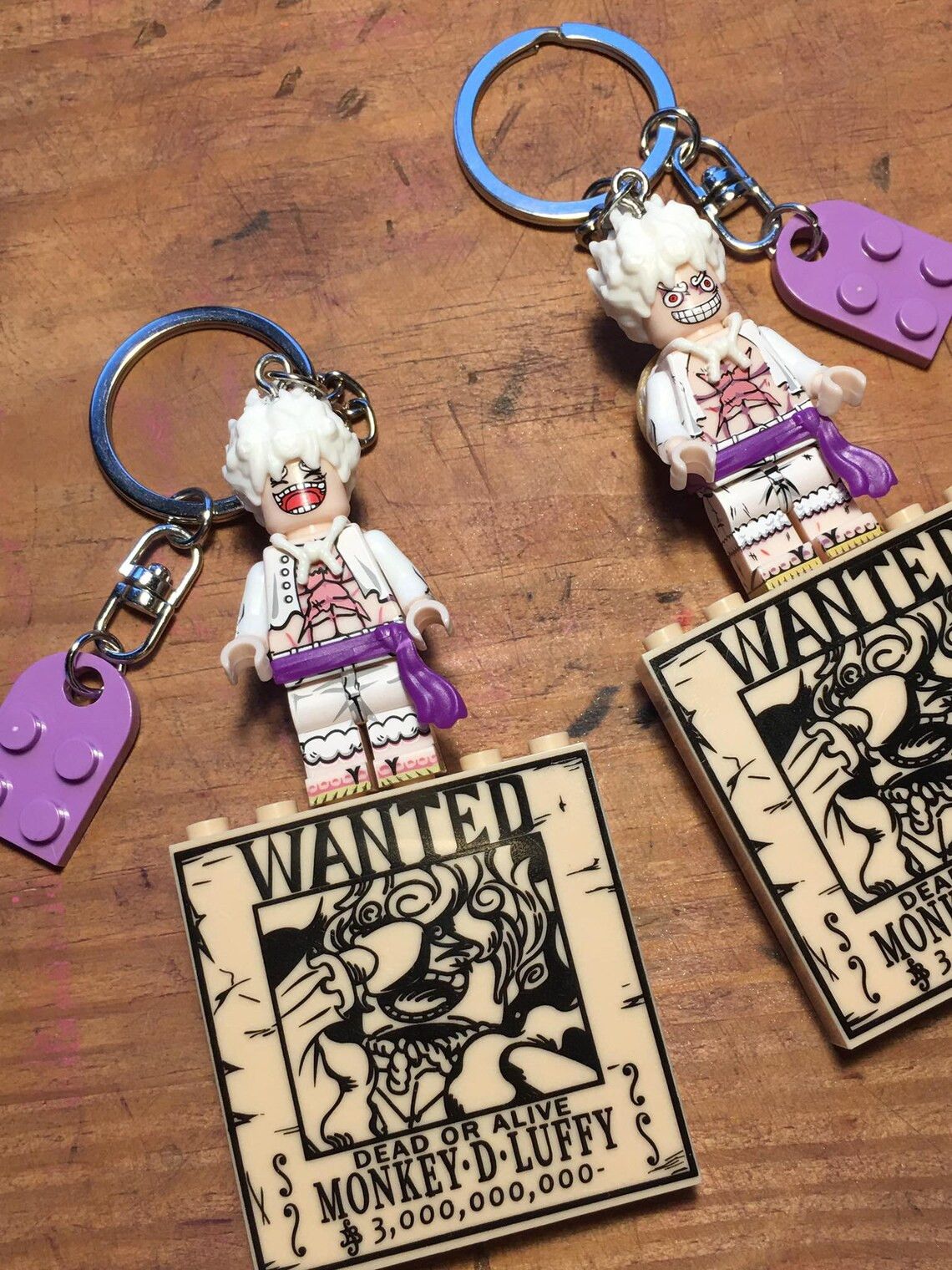Anime One Piece Luffy Gear 5 Joy Boy anime keychain minifigure Size ONE SIZE - 5 Thumbnail