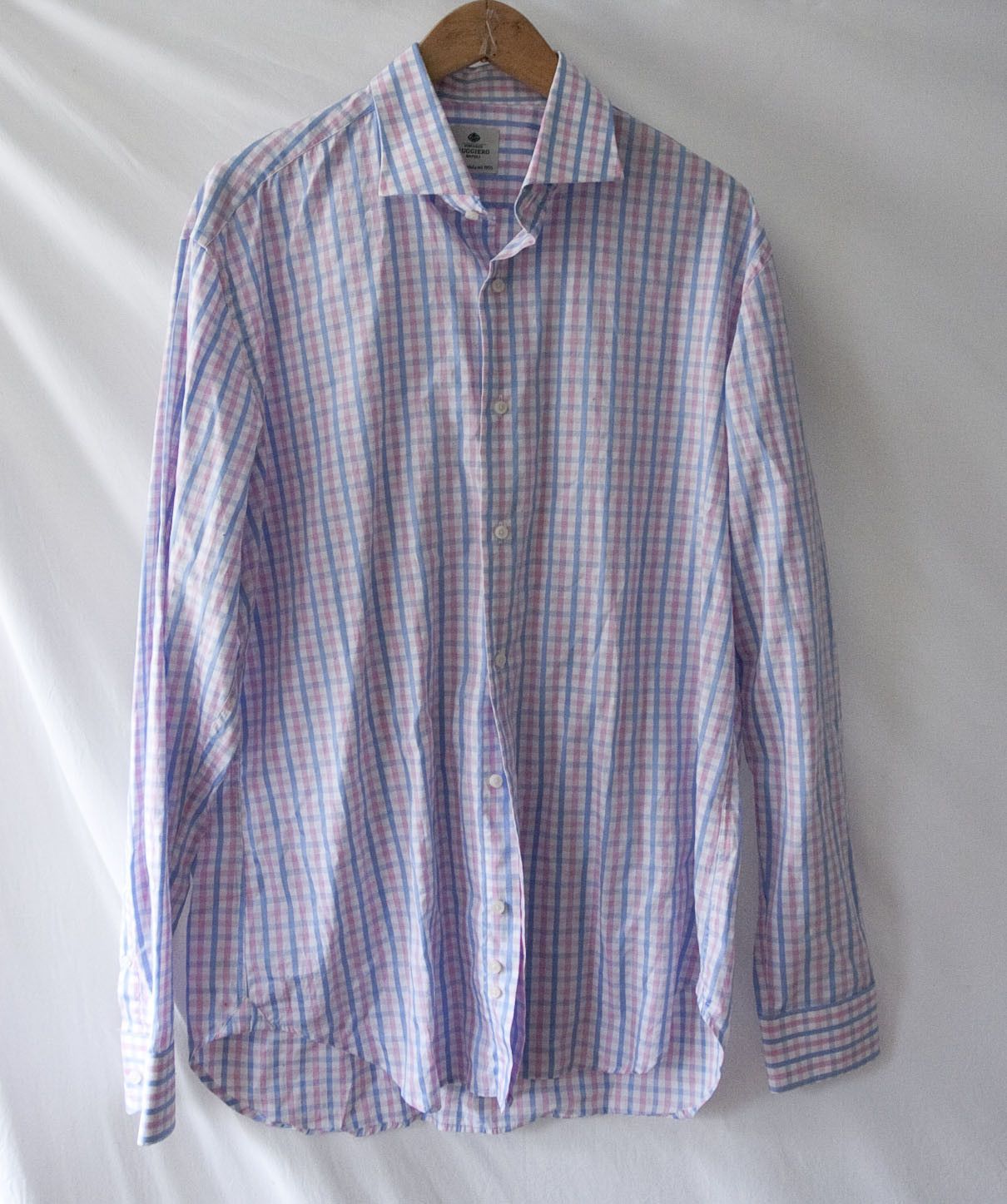 Vincenzo Di Ruggiero Vincenzo Ruggiero Napoli Shirt Size 43 Plaid Size US XL / EU 56 / 4 - 1 Thumbnail