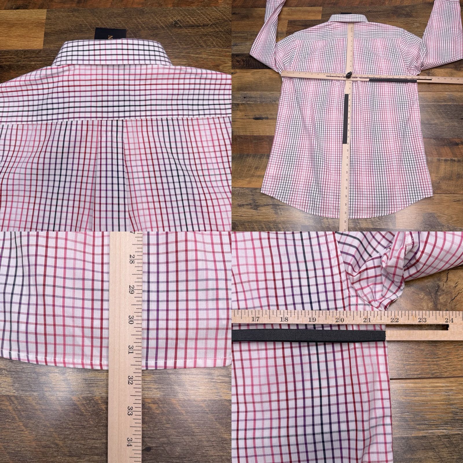 Vintage FX Fusion Shirt Mens Medium Red Check Button Up Wrinkle Resistant New Size US M / EU 48-50 / 2 - 9 Thumbnail