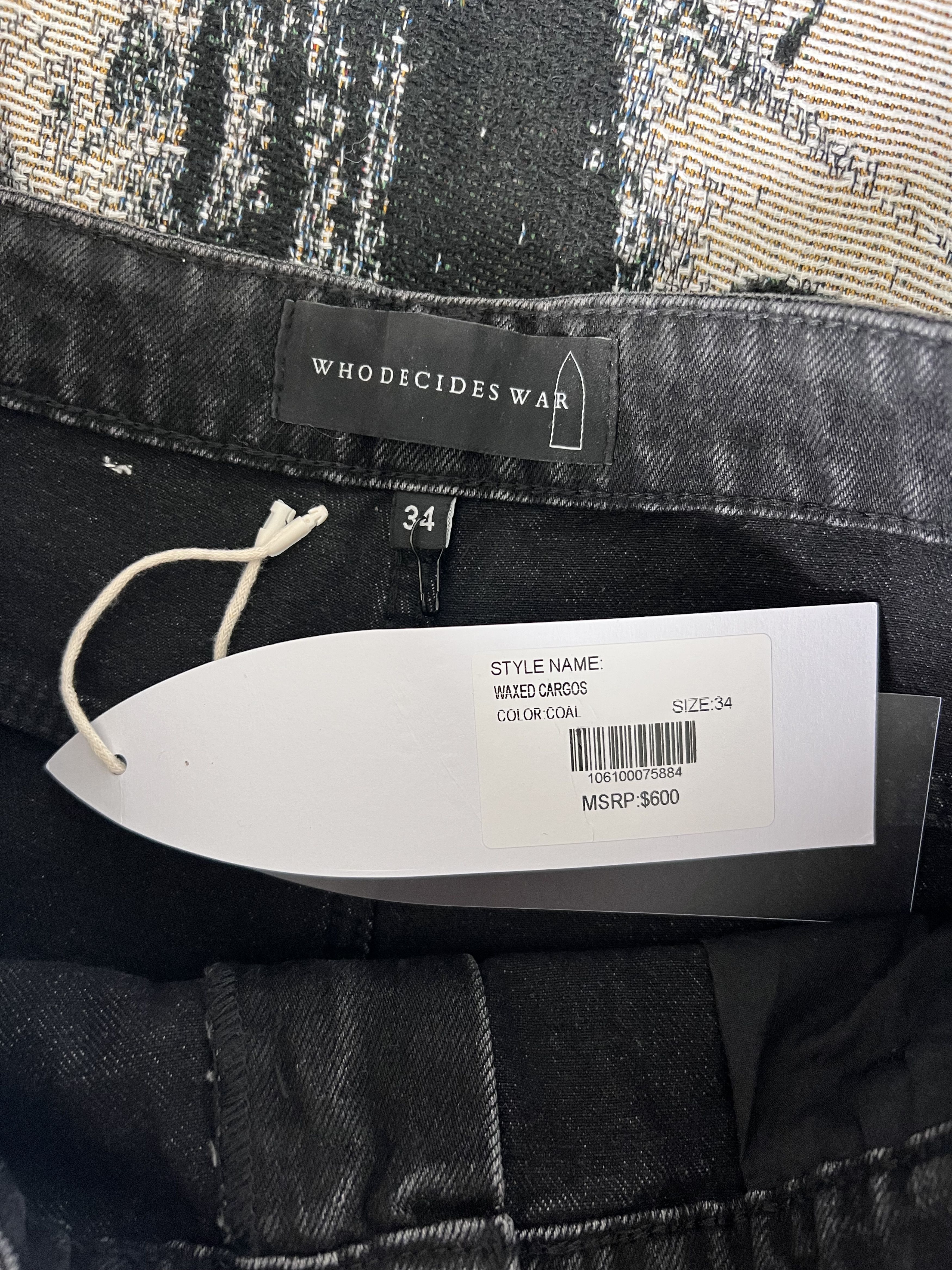 Who Decides War Who Decides War Waxed Cargo Pants in Black Size US 34 / EU 50 - 7 Thumbnail