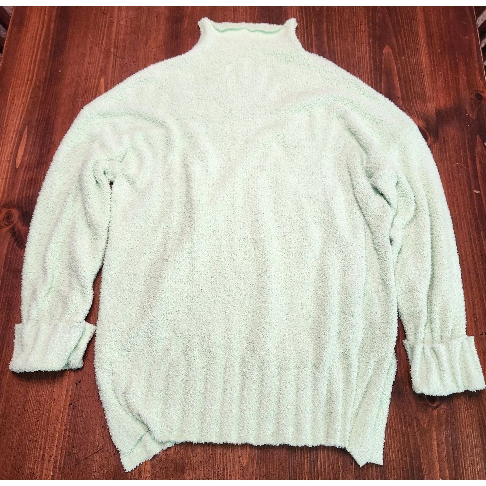Vintage White Birch Women's Fleece Pullover Size L Mint Green Cowl Neck Long Sleeve Shirt Womens Pullover Regular Fit Vintage No Size L / US 10 / IT 46 - 2 Thumbnail
