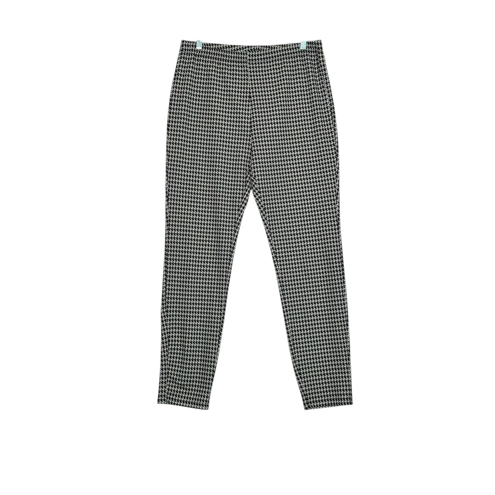 Shein Shein black white houndstooth pull on pants size Large Size 30" / US 8 / IT 44 - 9 Thumbnail