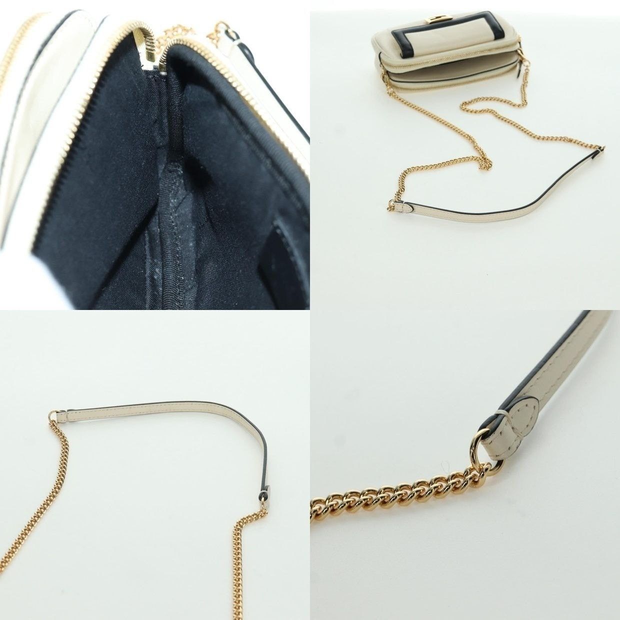 Fendi Fendi Leather Easy Baguette Chain Shoulder Bag Ivory Size ONE SIZE - 14 Thumbnail