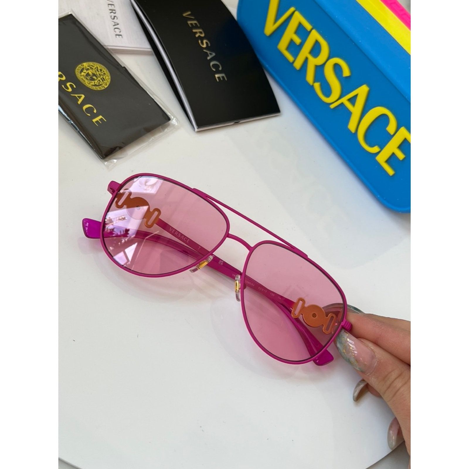 Versace NEW Versace Kids VK2002 Pink Aviator Sunglasses Size ONE SIZE - 2 Thumbnail