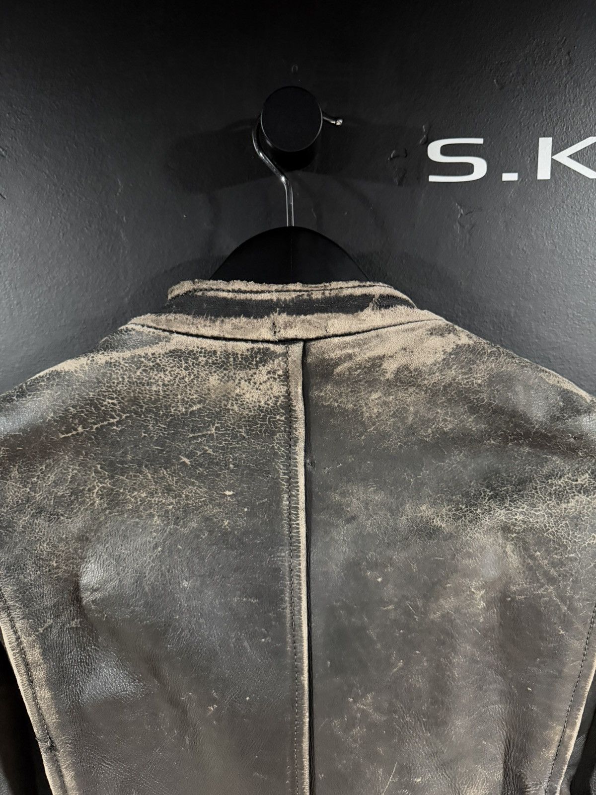 Vintage 1980s Vintage Cafe Racer Faded Leather Motorcycle Jacket XL Size US XL / EU 56 / 4 - 9 Thumbnail