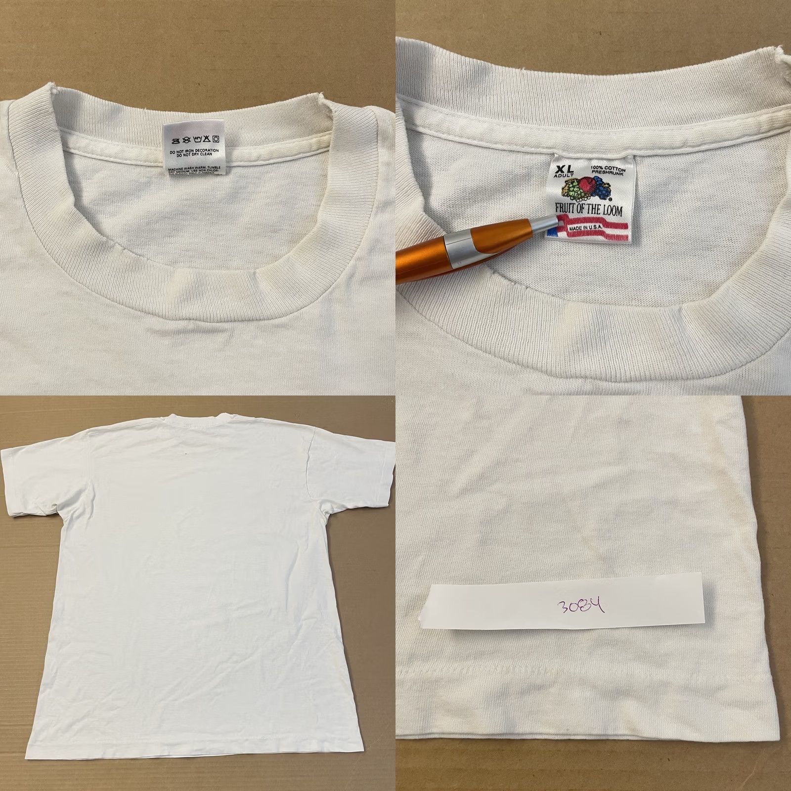 Fruit Of The Loom VINTAGE Showtime Shirt Adult XL White TV Promo Television Logo 90s Mens Size US XL / EU 56 / 4 - 9 Thumbnail