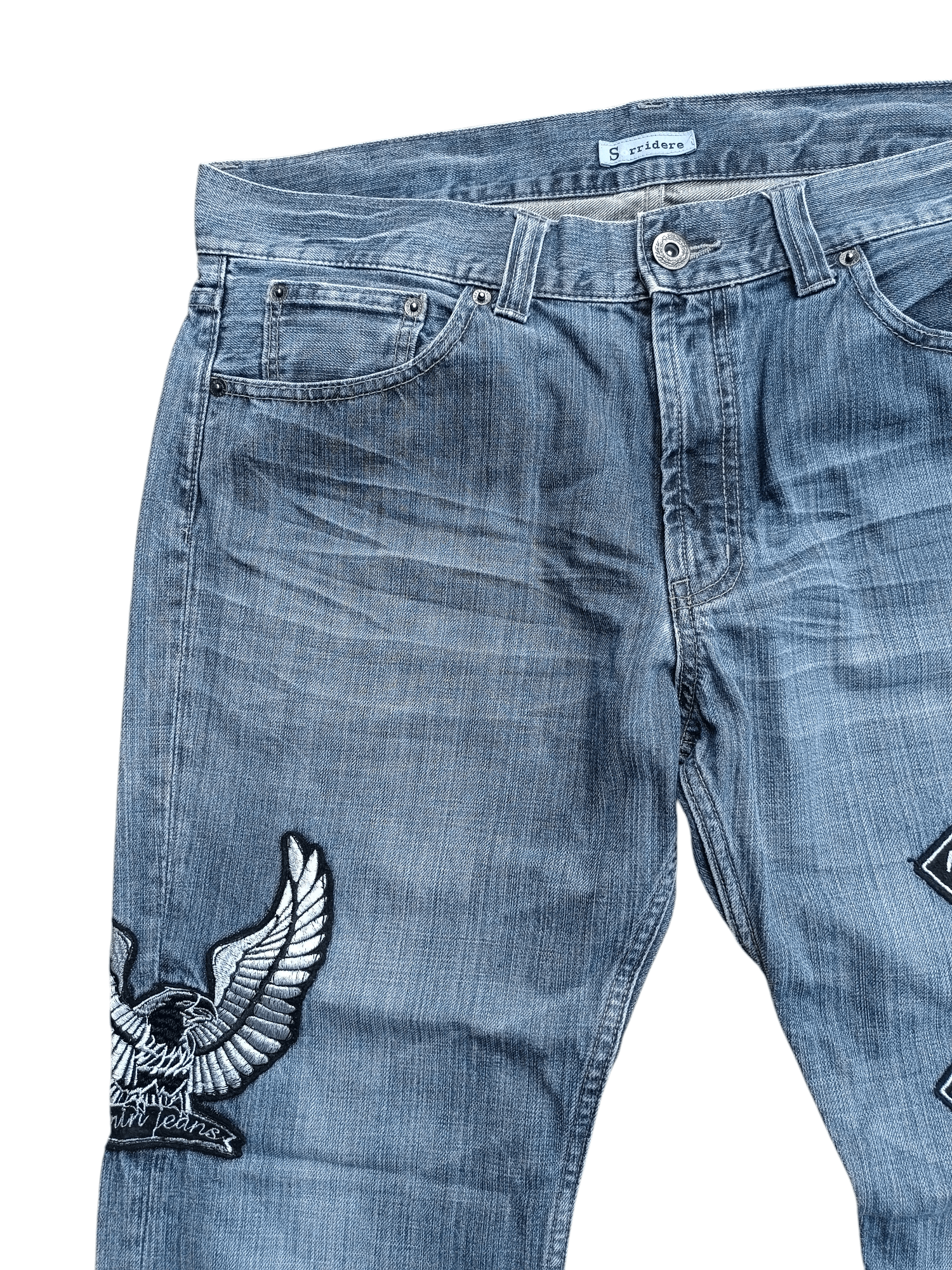 Japanese Brand FLARED RARE❤️‍🔥SORRIDERE RIPPED PATCHWORK JEANS Size US 36 / EU 52 - 3 Thumbnail
