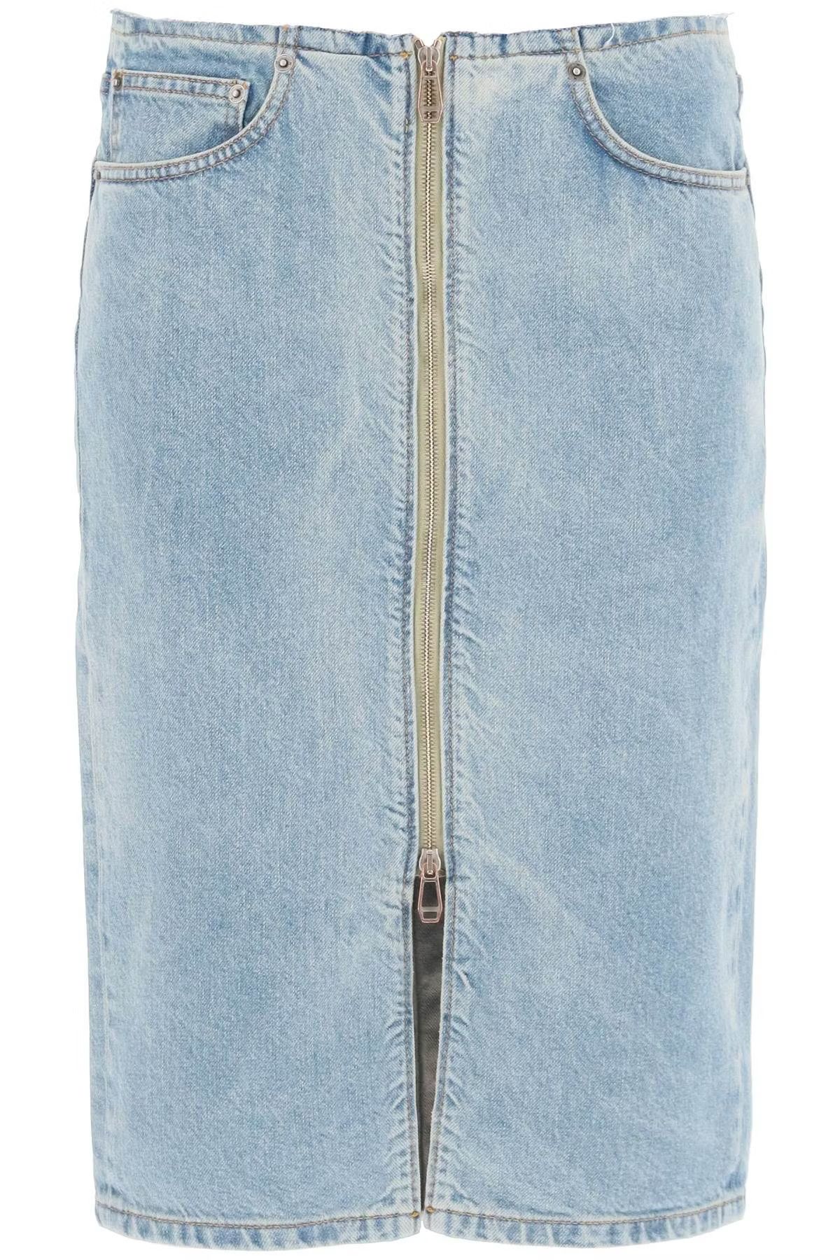 image of Haikure O1S22I1N0524 Tiger Pencil Skirt In Blue, Women's (Size 26)