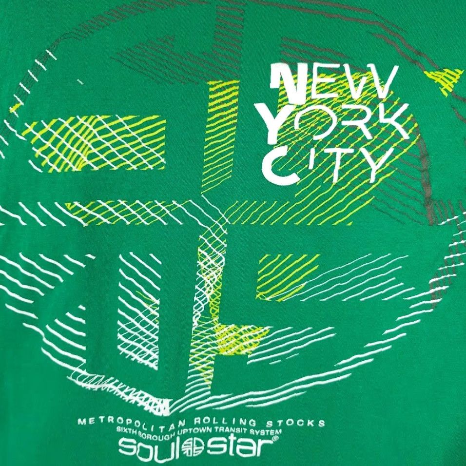Vintage Soul Star New York City T Shirt Mens L Green Crew Neck Short Sleeve City Souvenir Mens House Size US L / EU 52-54 / 3 - 3 Thumbnail