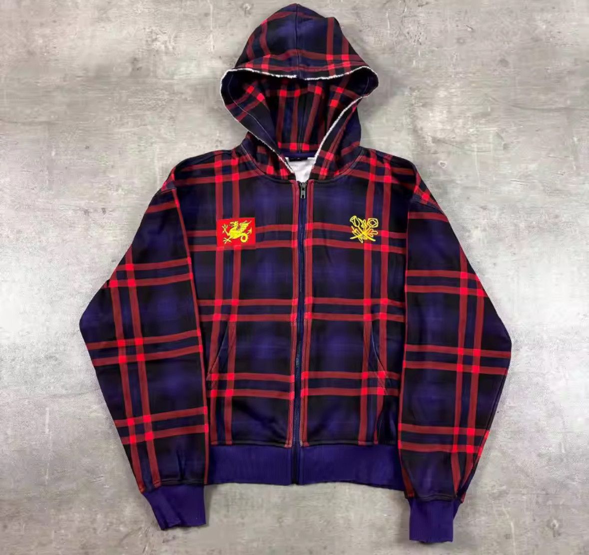 Other Korean Dragon Star Deep Red Plaid Swag Hoodies Jackets Size US L / EU 52-54 / 3 - 1 Thumbnail