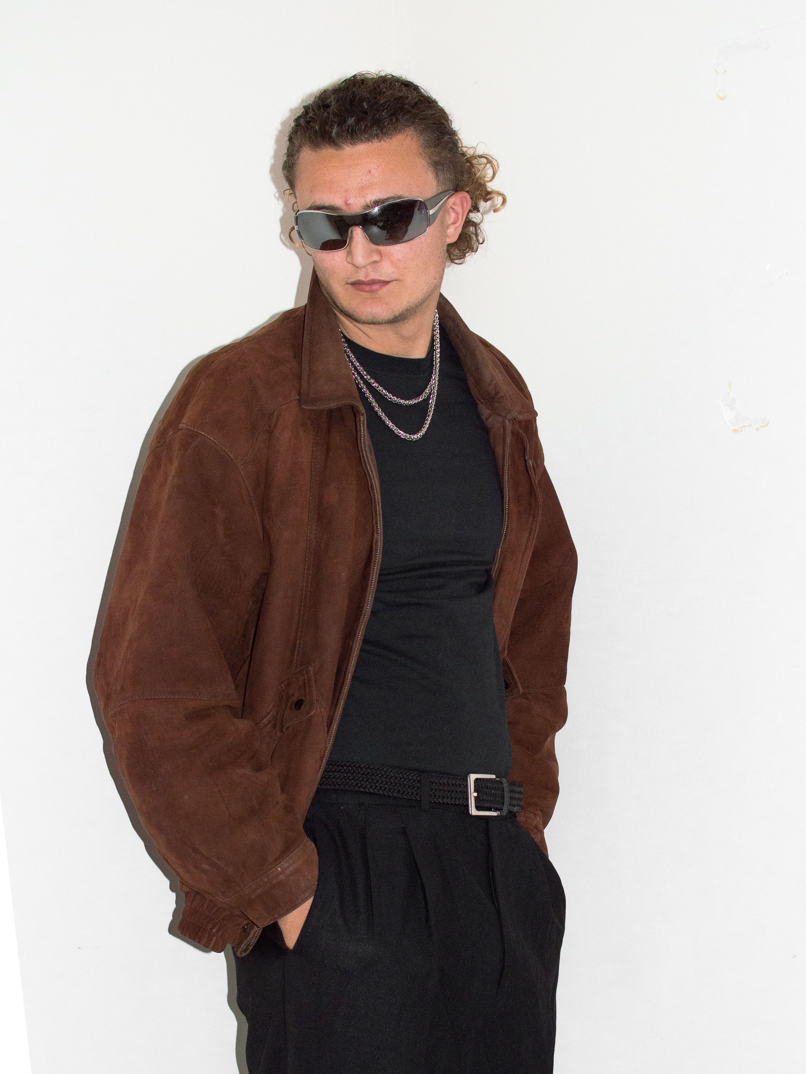 Japanese Brand Vintage 90s Oversize Khaki Brown Real Leather Jacketb Size US XL / EU 56 / 4 - 3 Thumbnail