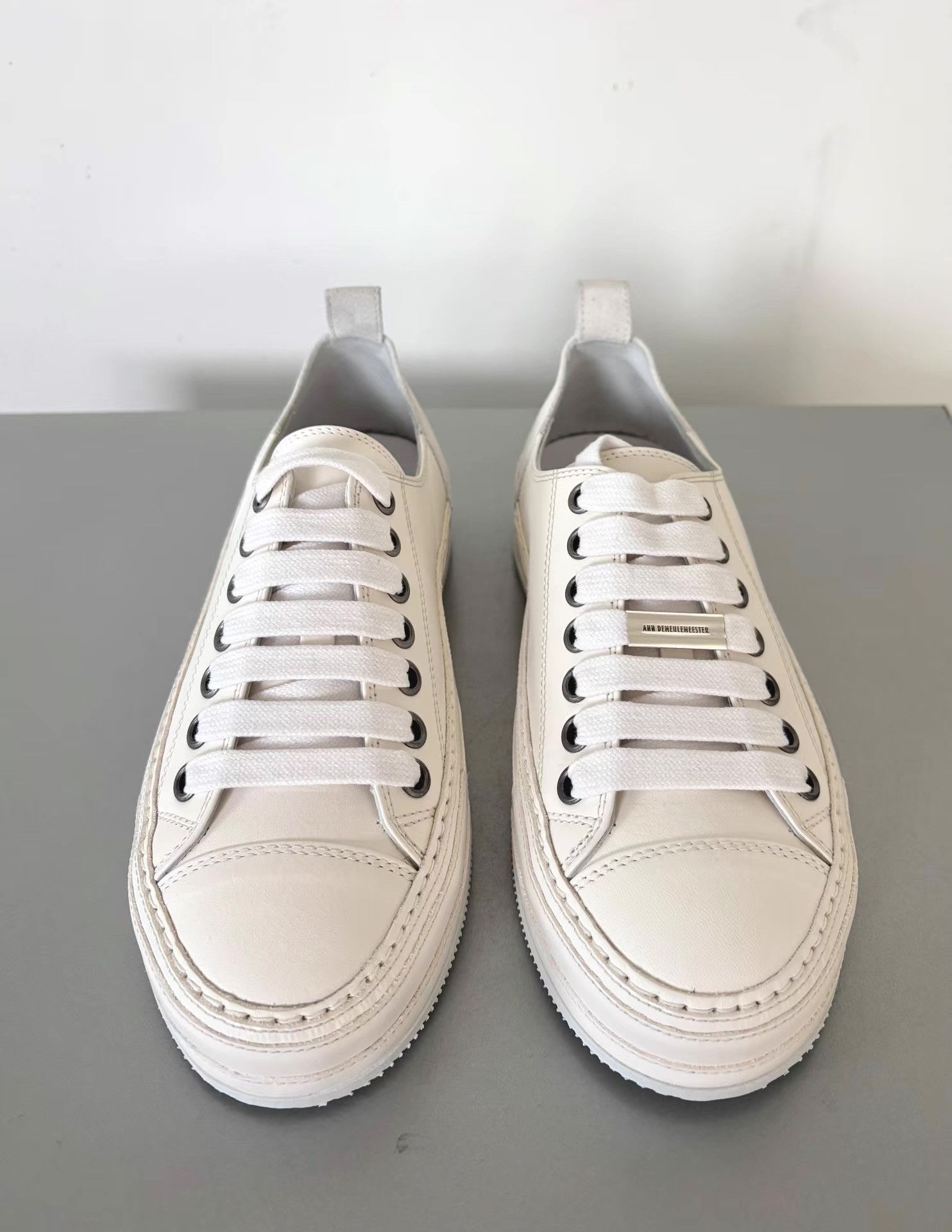 Ann Demeulemeester Ann Demeulemeeste Panelled Full-Leather Low-Top Sneakers Ｑ21 Size US 7 / EU 40 - 6 Thumbnail