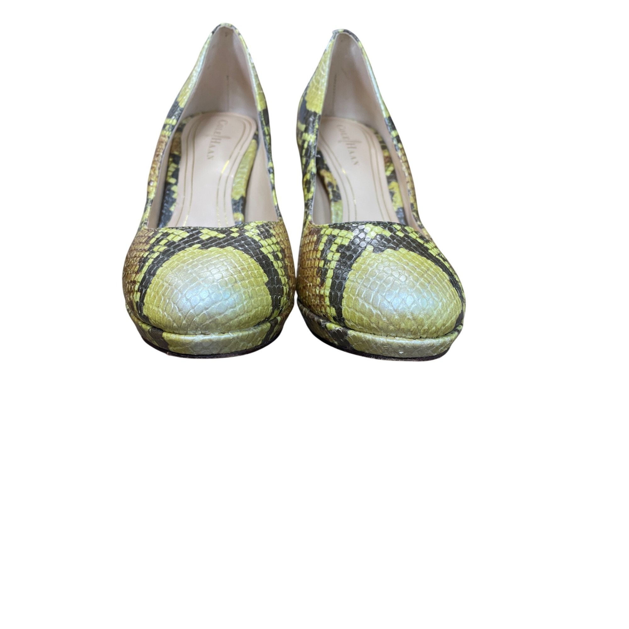 Cole Haan Cole Haan Womans Brown Green Snake Print Leather 3.5" Heels Size US 6 / IT 36 - 11 Thumbnail
