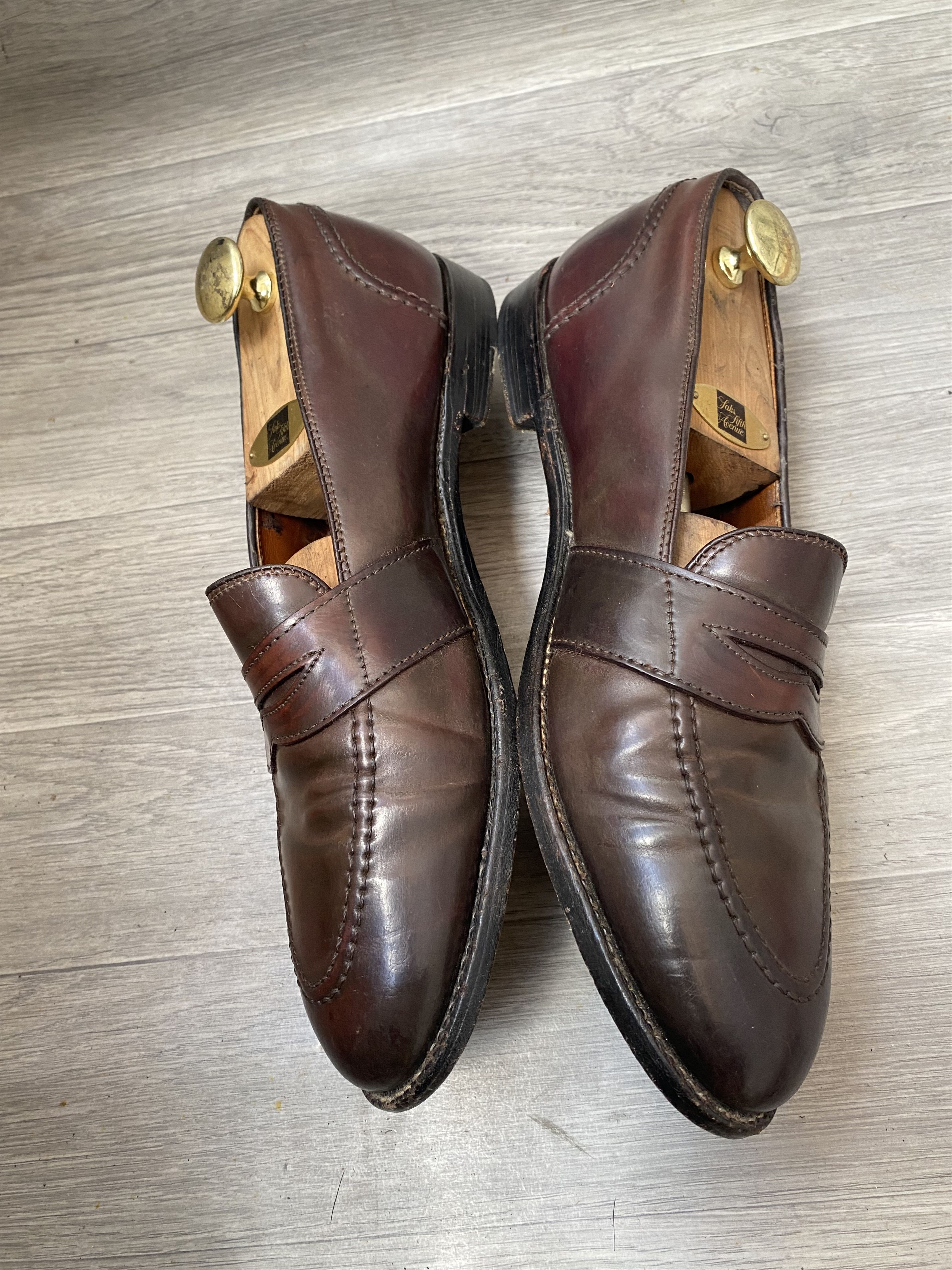 Alden Alden strap shell cordovan brown leather loafers sz 11B/D Size US 11 / EU 44 - 8 Thumbnail