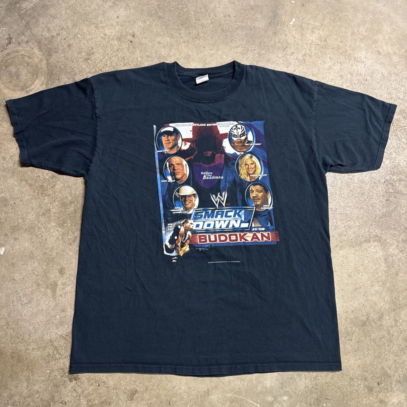 WWE Vintage WWE Shirt 2XL Black 2004 Smackdown Budokan RARE Size US XXL / EU 58 / 5 - 2 Thumbnail