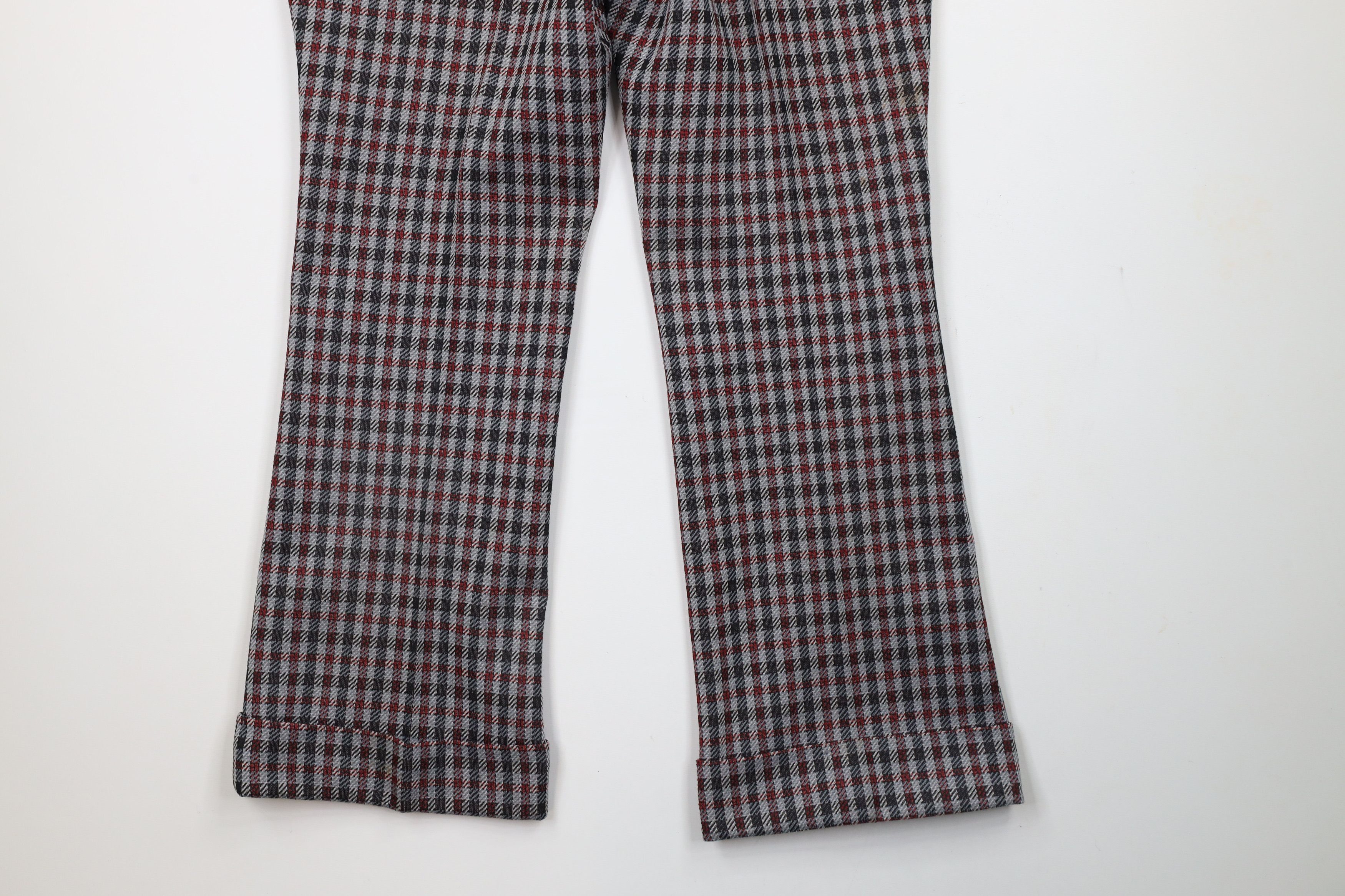 Vintage Vintage 70s Streetwear Cuffed Bell Bottoms Pants Plaid USA Size US 32 / EU 48 - 10 Thumbnail