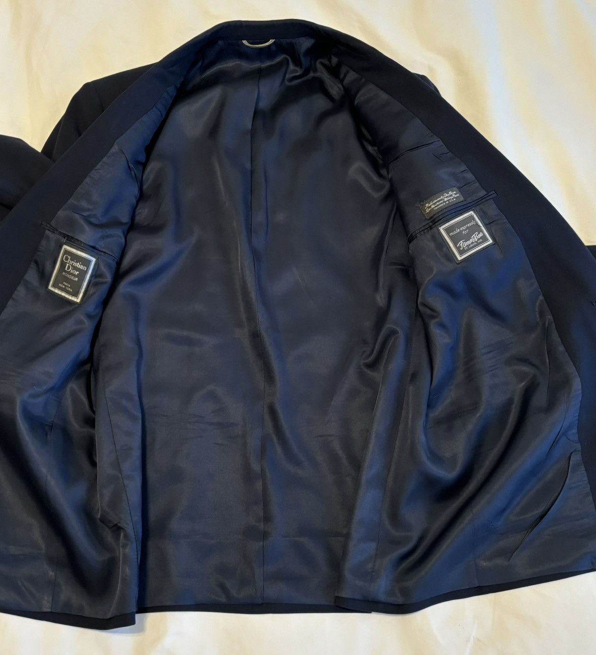 Christian Dior Monsieur × Designer × Vintage Vintage Christian Dior Gold Button Navy Blue Blazer Mens 42R Size 42R - 8 Thumbnail