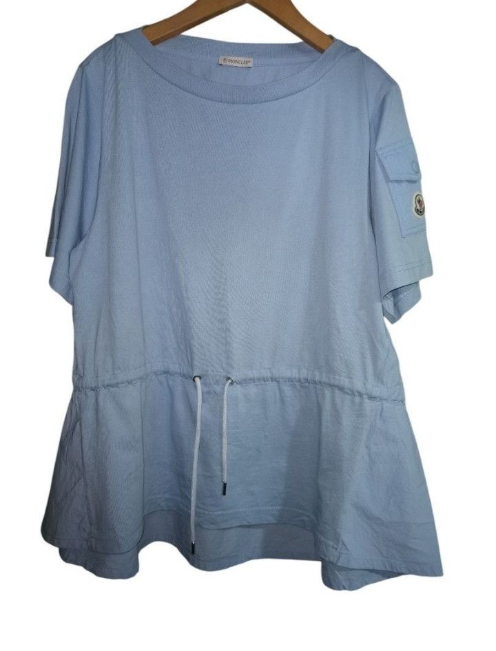 Moncler Moncler Cotton Jersey Drawstring Waist Top Size S / US 4 / IT 40 - 1 Thumbnail