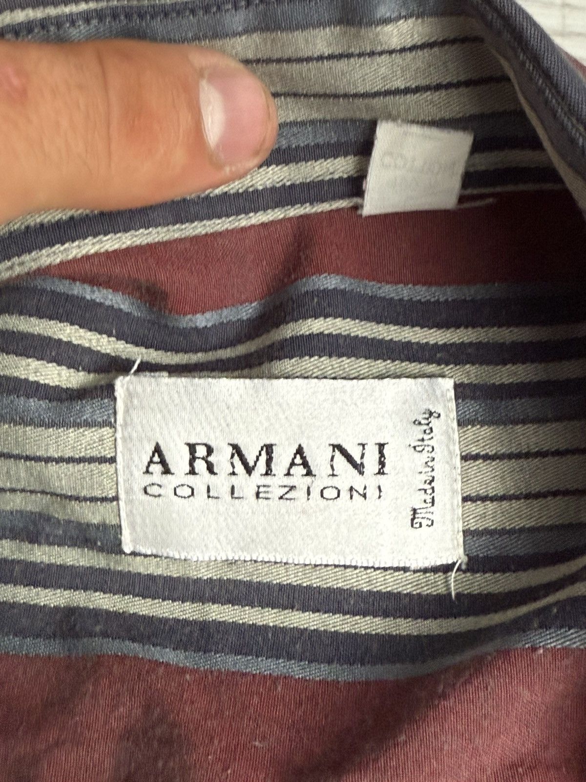 Armani Collezioni Vintage Armani striped shirt Size US L / EU 52-54 / 3 - 4 Thumbnail