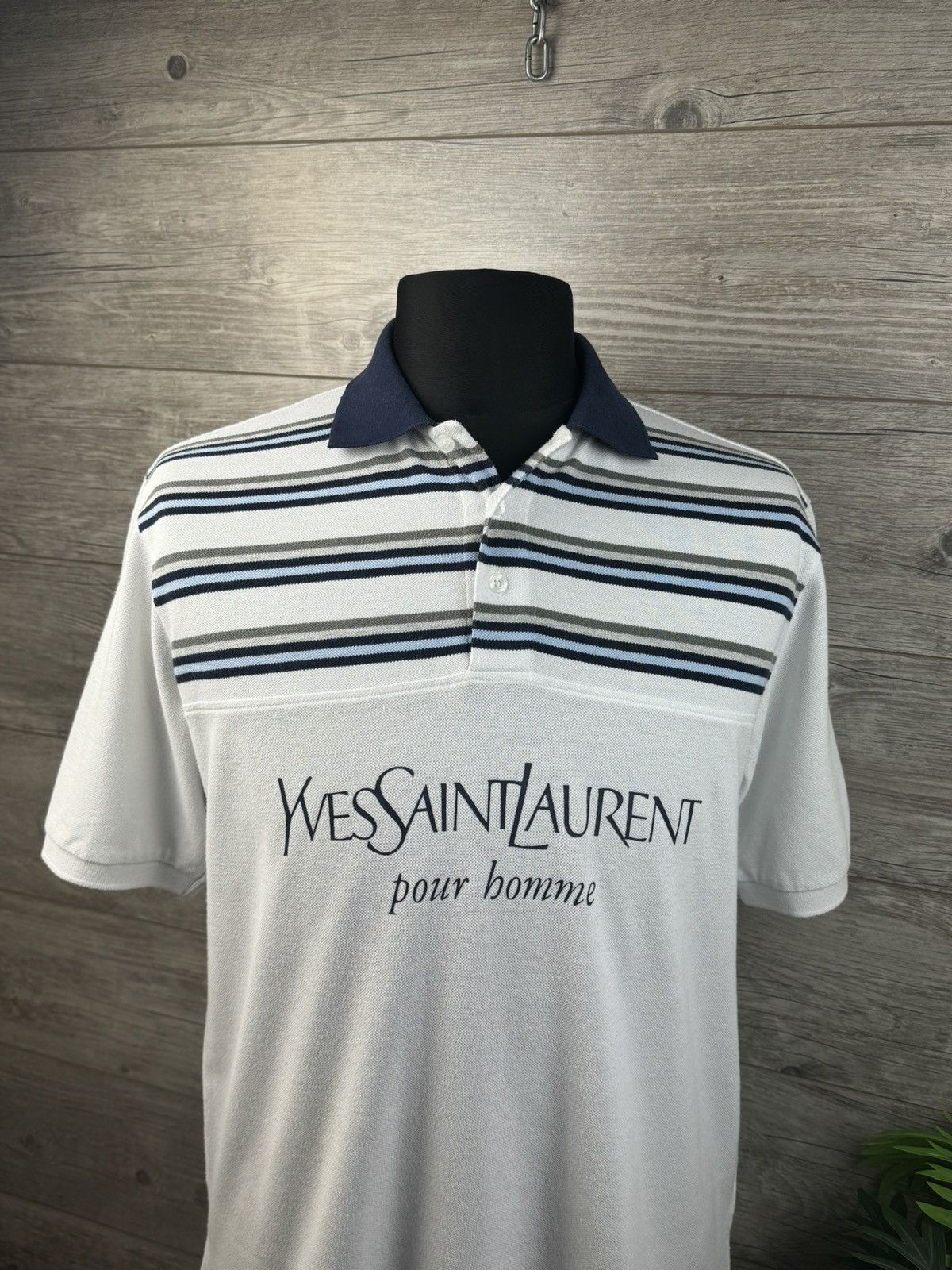 Yves Saint Laurent YSL POLO T-SHIRT RARE VINTAGE BIG LOGO YVES SAINT LAURENT Size US L / EU 52-54 / 3 - 2 Thumbnail
