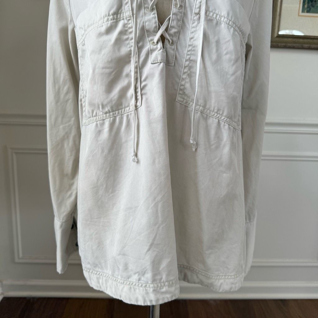 Free People Free People Under Your Spell Cream Lace Up Tunic Top $108 M Size M / US 6-8 / IT 42-44 - 4 Thumbnail