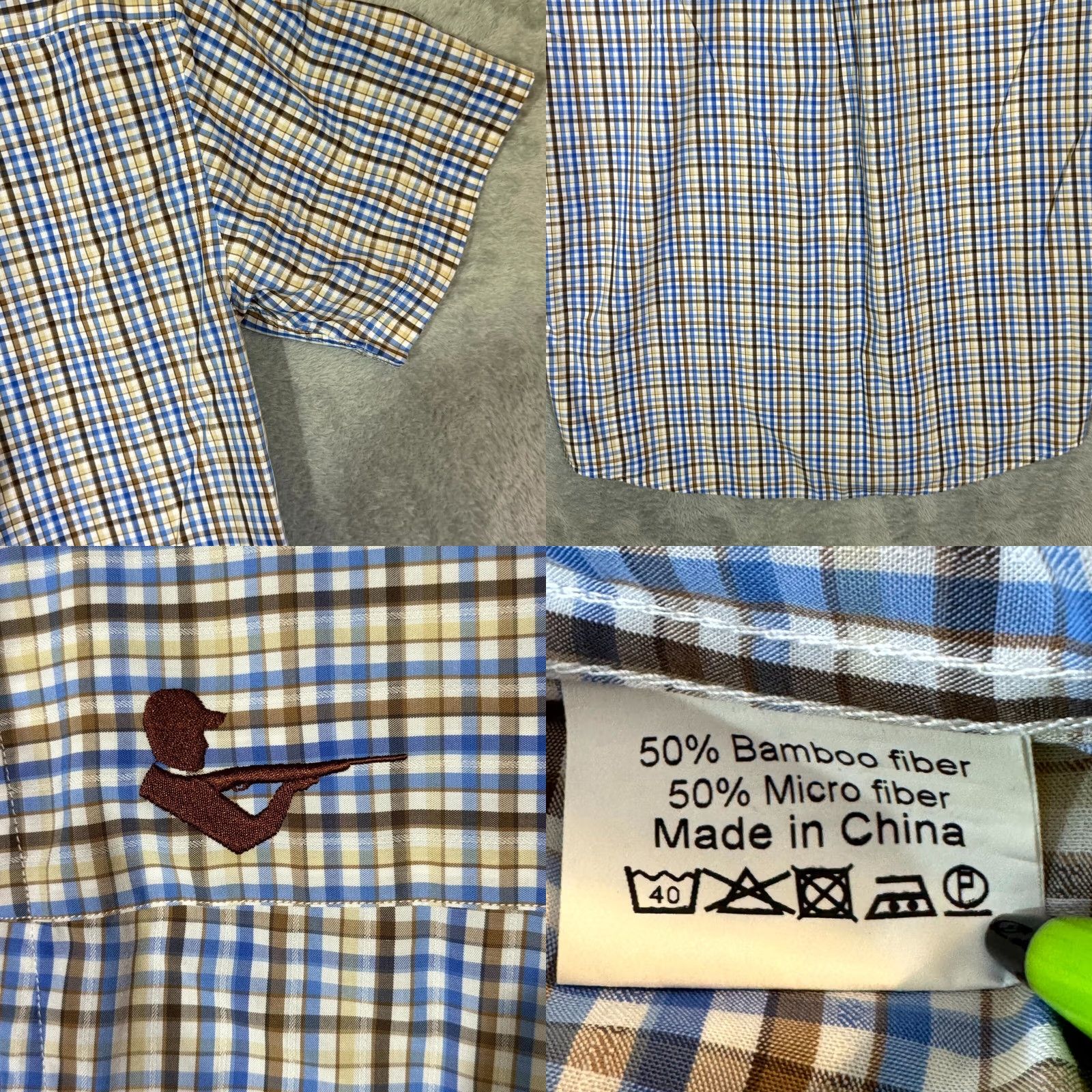 CO Moxie & Co Shirt Men Medium Blue Plaid Short Sleeve Button-Down Casual Size US M / EU 48-50 / 2 - 9 Thumbnail