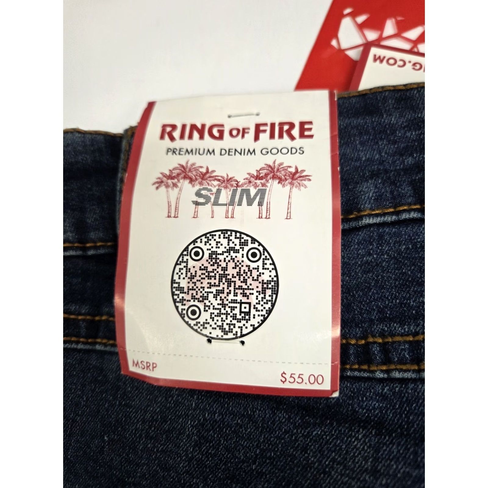 Ring Of Fire Ring of Fire Edge Slim Fit Straight Leg Denim Jeans 34/30 Mens Blue 30in Inseam Slimming Pockets Embroidered Zip Button Leather Logo NWT jeans Size US 34 / EU 50 - 6 Thumbnail
