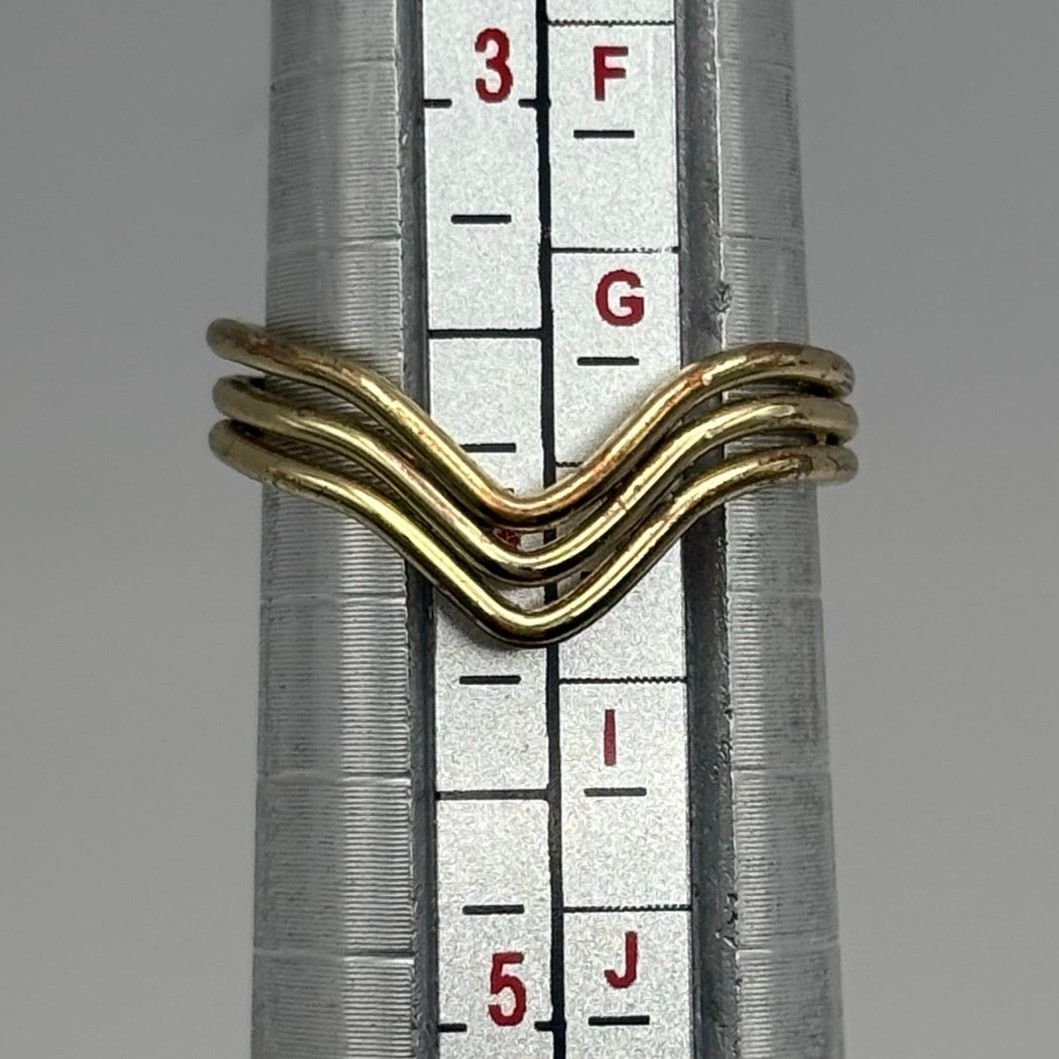 Other Gold Triple Chevron Ring Size ONE SIZE - 4 Thumbnail