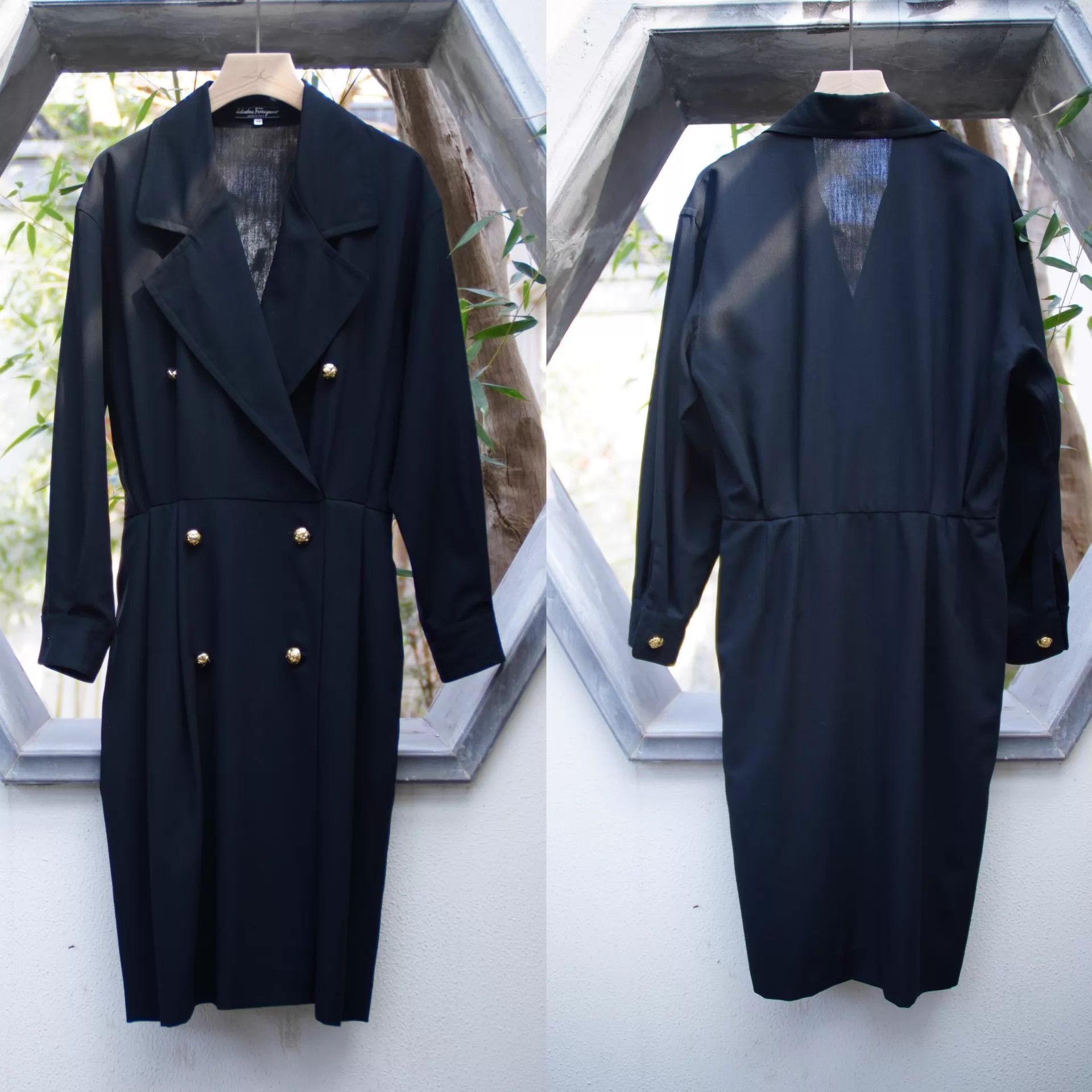 Salvatore Ferragamo Ferragamo Double-Breasted Peak Lapel Wool Dress Coat Size M / US 6-8 / IT 42-44 - 3 Thumbnail