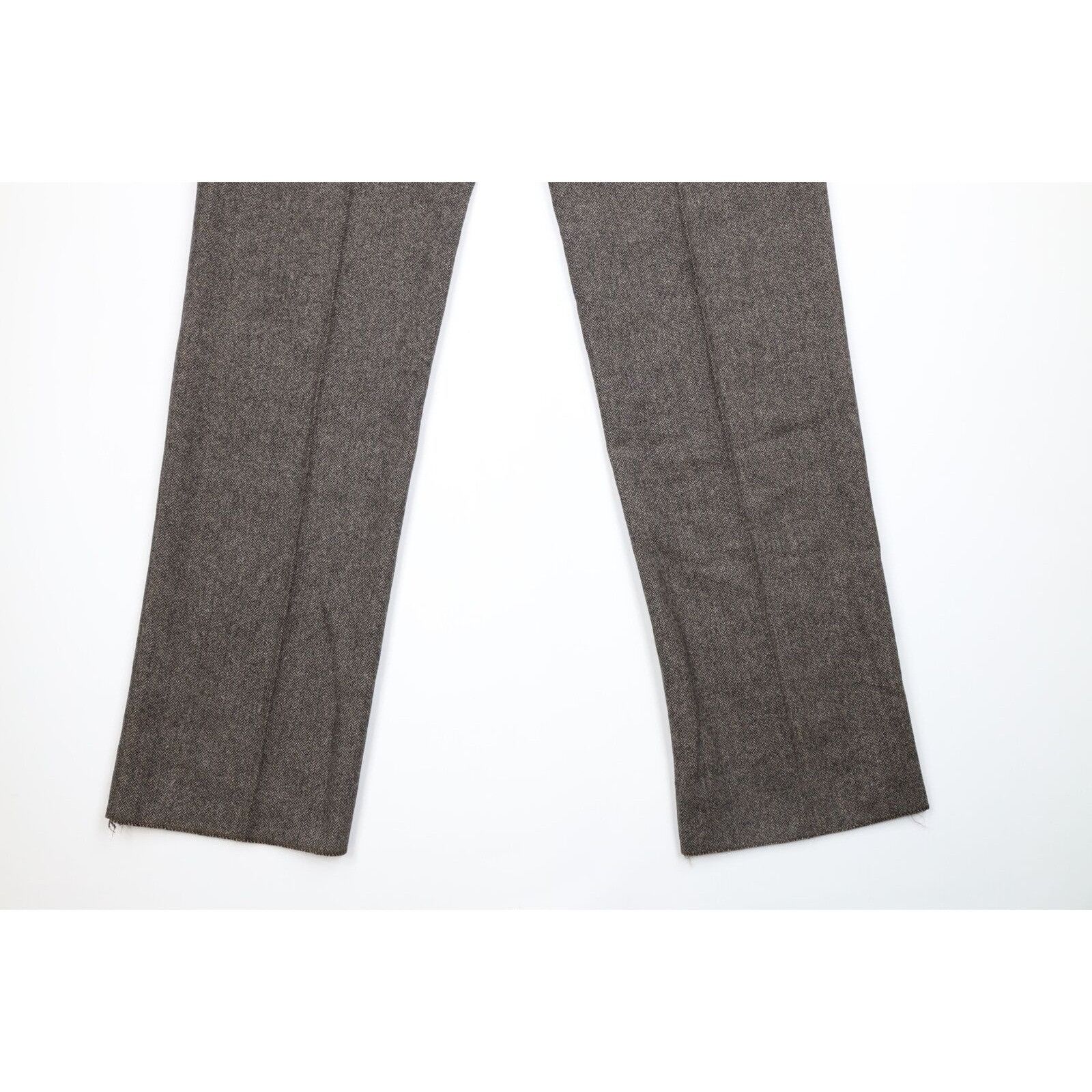 Ralph Lauren × Vintage Vintage 80s Ralph Lauren Unhemmed Wool Herringbone Pants Size US 30 / EU 46 - 13 Thumbnail