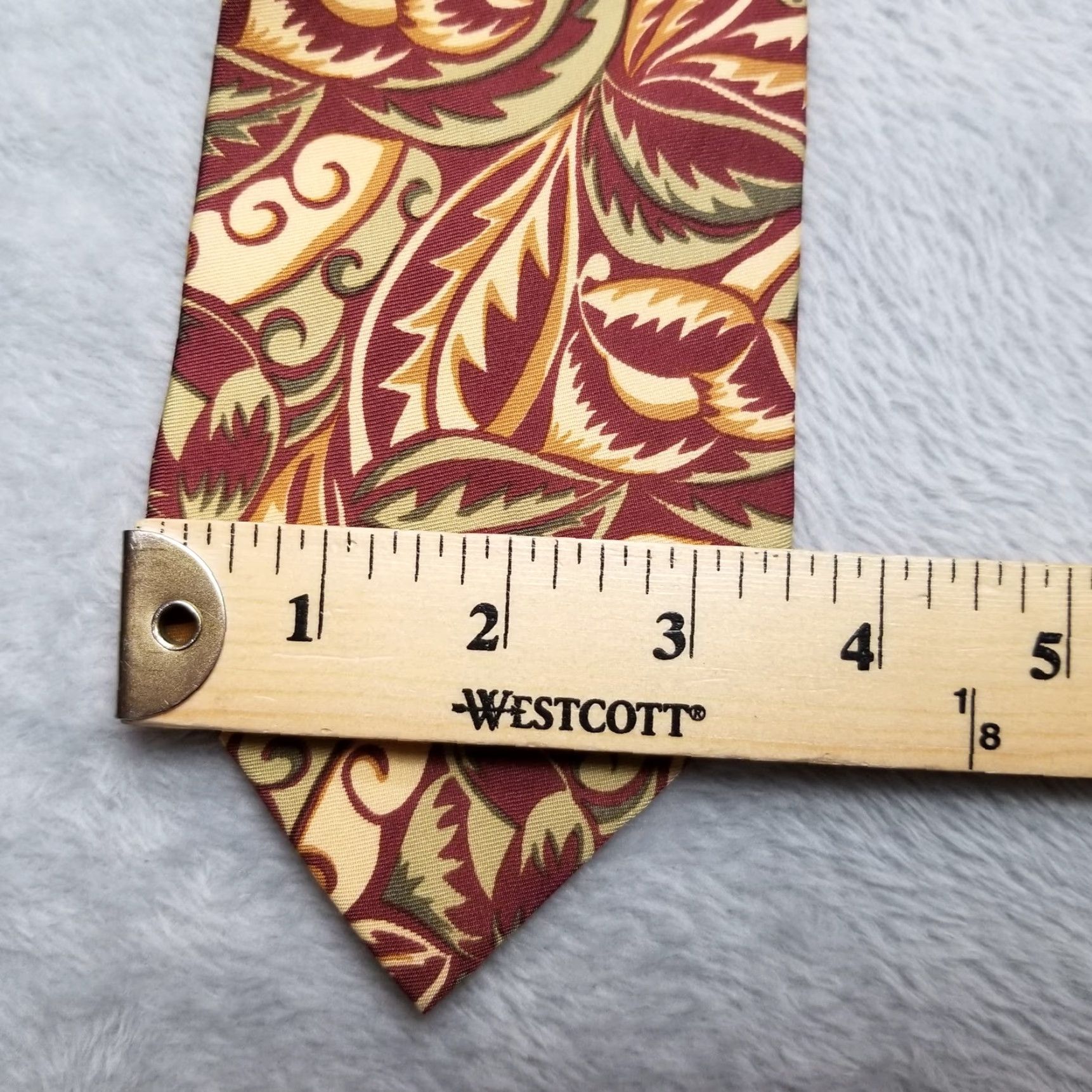Joseph Abboud VINTAGE Joseph Abboud Tie Mens Red Green Floral 100% Silk Made in Italy Classic 57" Mens One Size Silk Floral Red Green Beige Gold Classic Mens Size ONE SIZE - 6 Thumbnail