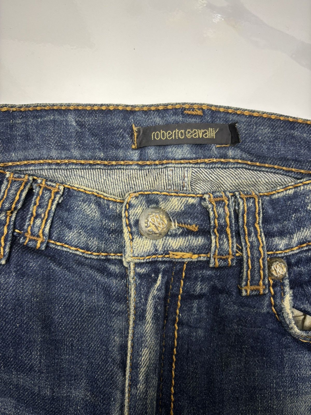 Just Cavalli × Roberto Cavalli ROBERTO CAVALLI LEOPARD DISTRESSED FLARE JEANS Size 29" - 10 Thumbnail