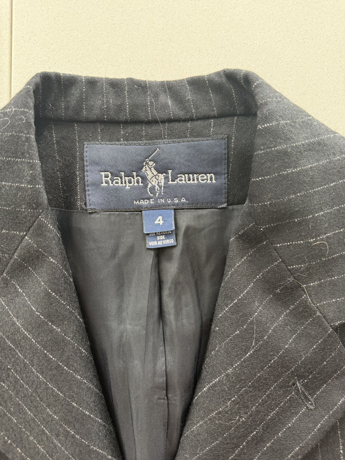 Ralph Lauren Vintage Black Pinstripe Ralph Lauren Blazer Size S / US 4 / IT 40 - 3 Thumbnail