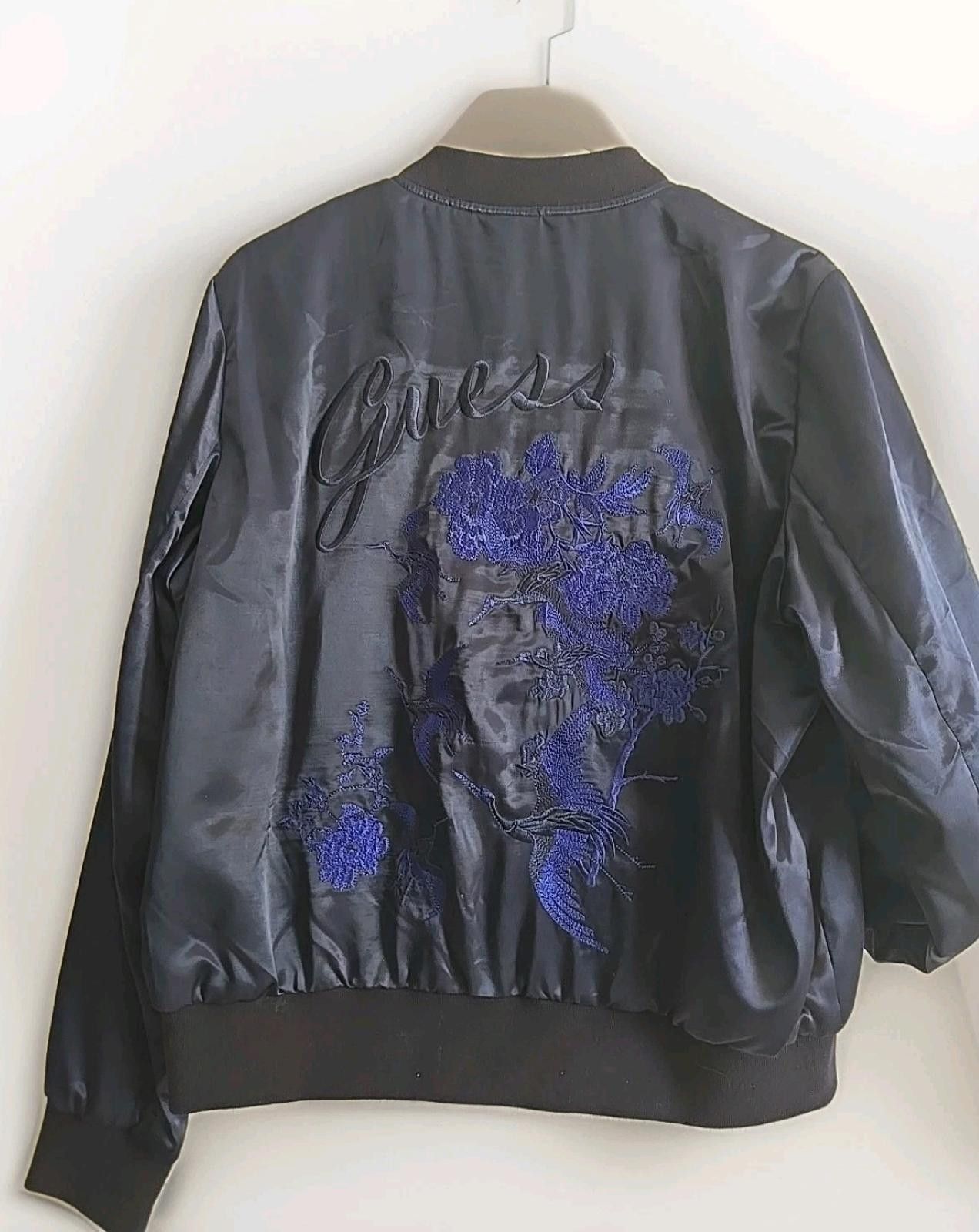 Guess Y2K Guess Satin Bomber Jacket Zip UP Blue Size L NEW Size L / US 10 / IT 46 - 7 Thumbnail